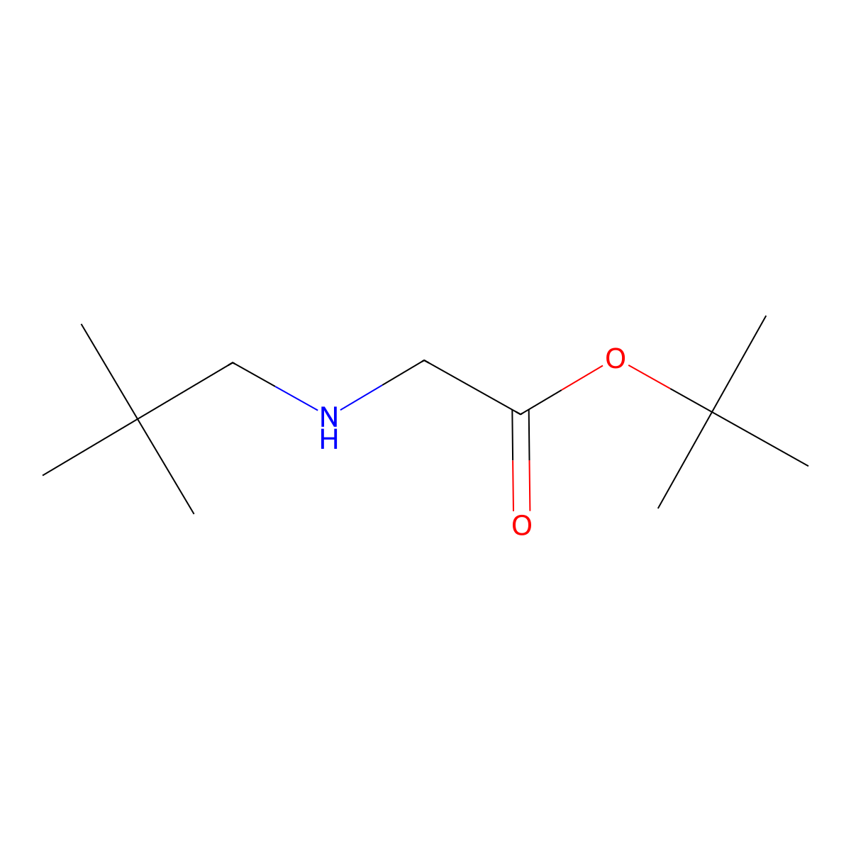 Tert-butyl 2-[(2,2-dimethylpropyl)amino]acetate molecular structure, CAS 765957-52-6