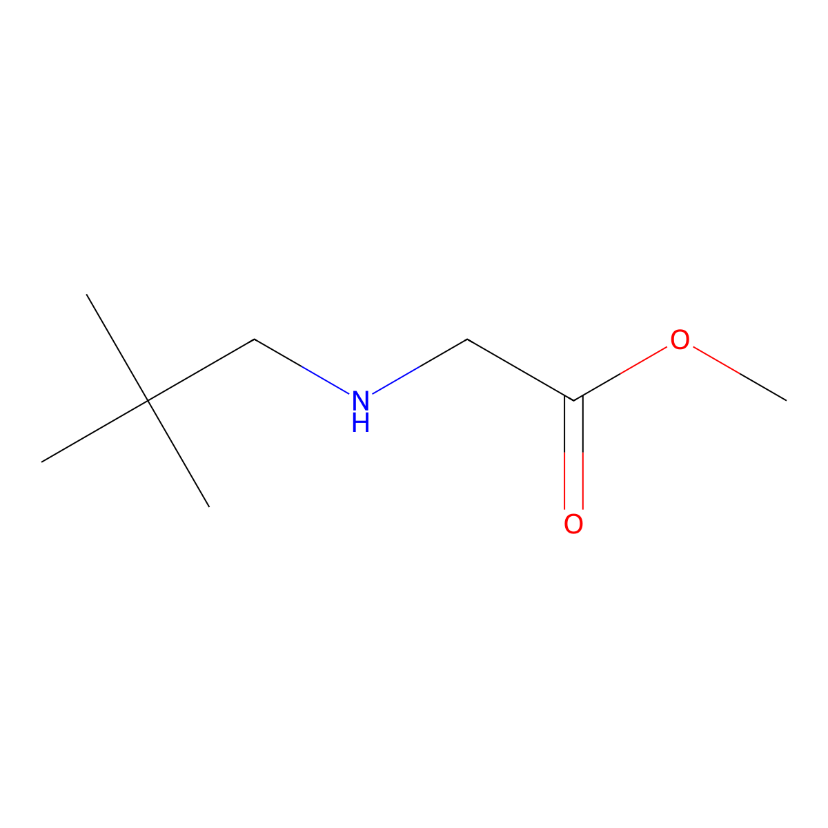 Methyl 2-[(2,2-dimethylpropyl)amino]acetate molecular structure, CAS 765957-58-2