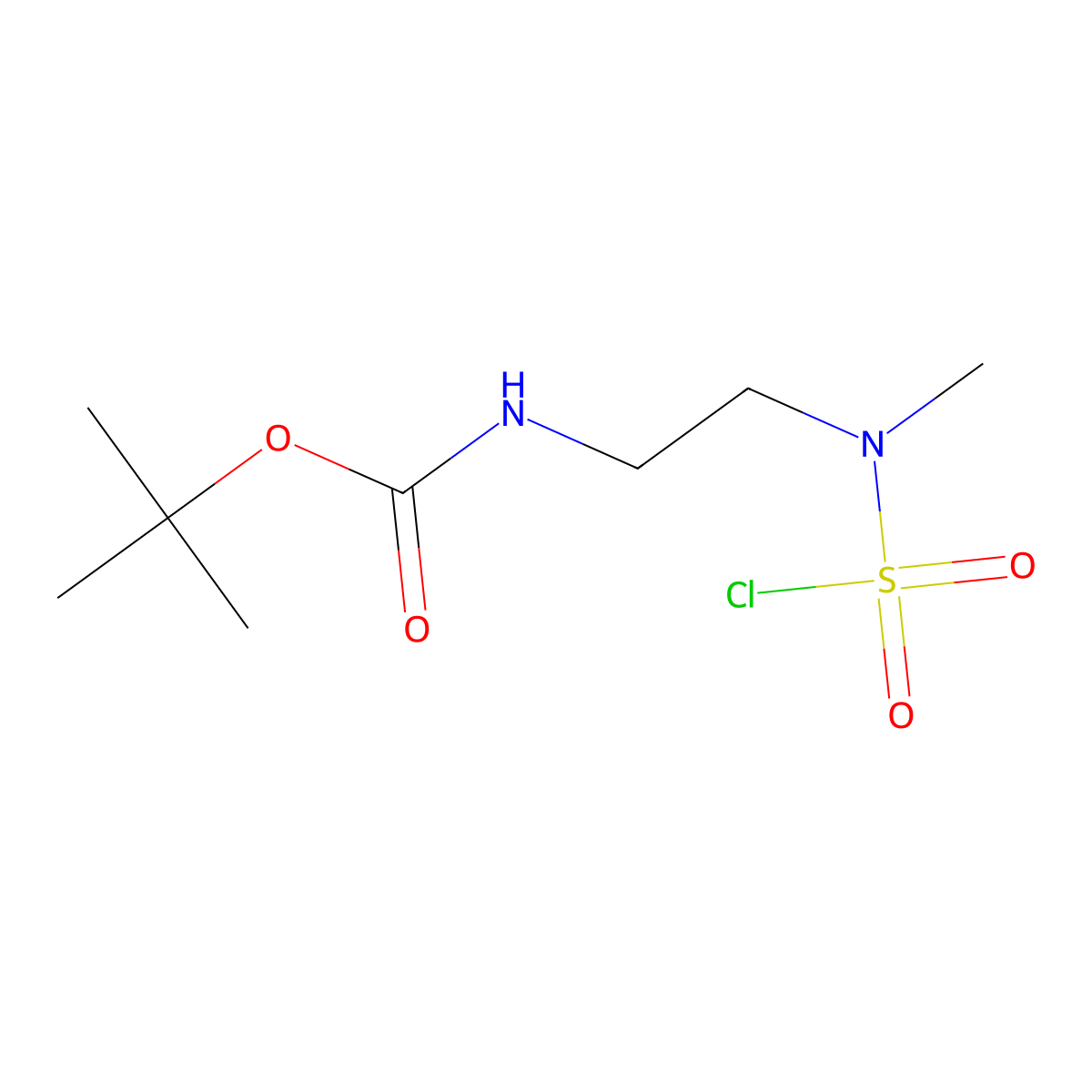 tert-butyl N-[2-[chlorosulfonyl(methyl)amino]ethyl]carbamate molecular structure, CAS 765961-97-5