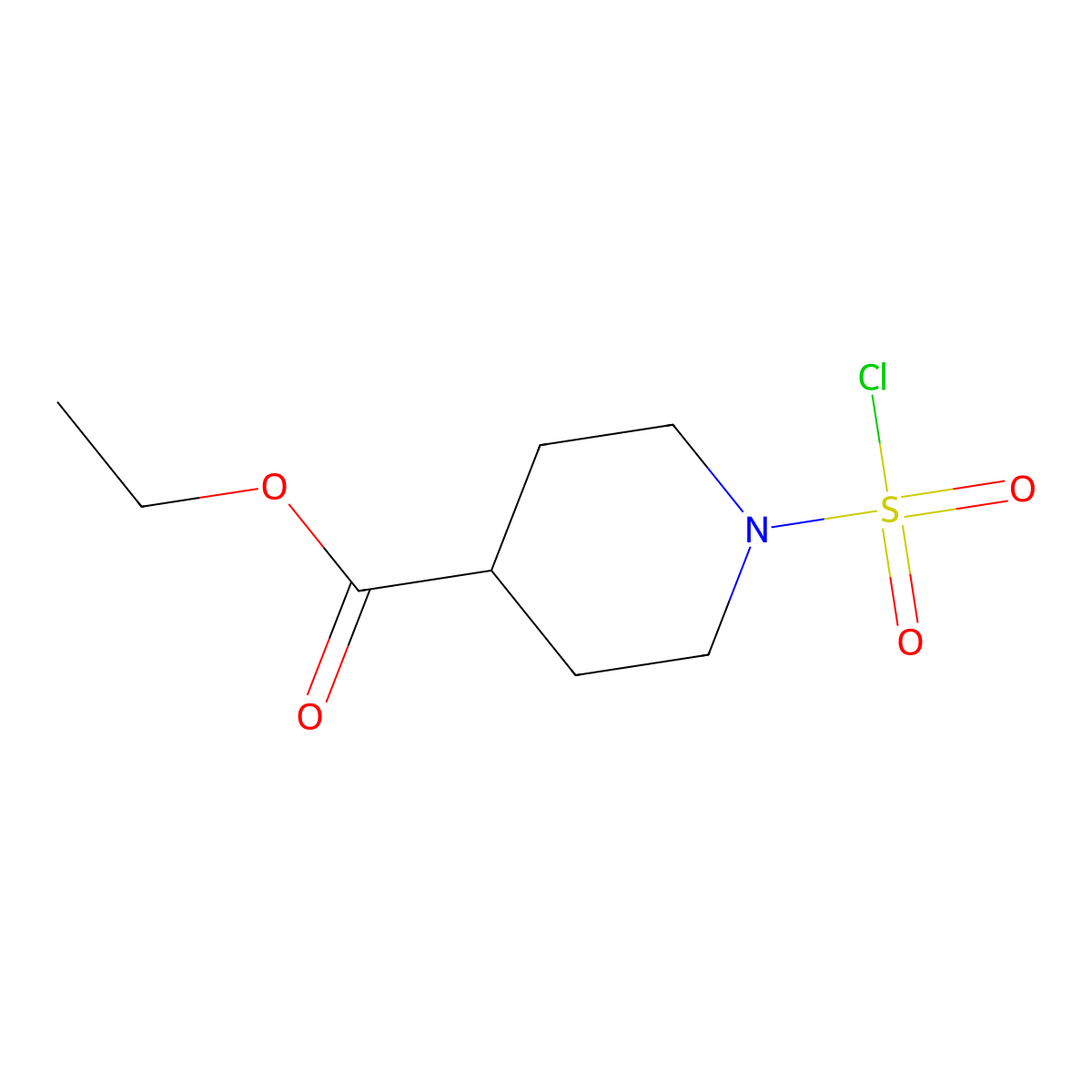Ethyl 1-(chlorosulfonyl)piperidine-4-carboxylate molecular structure, CAS 765962-67-2
