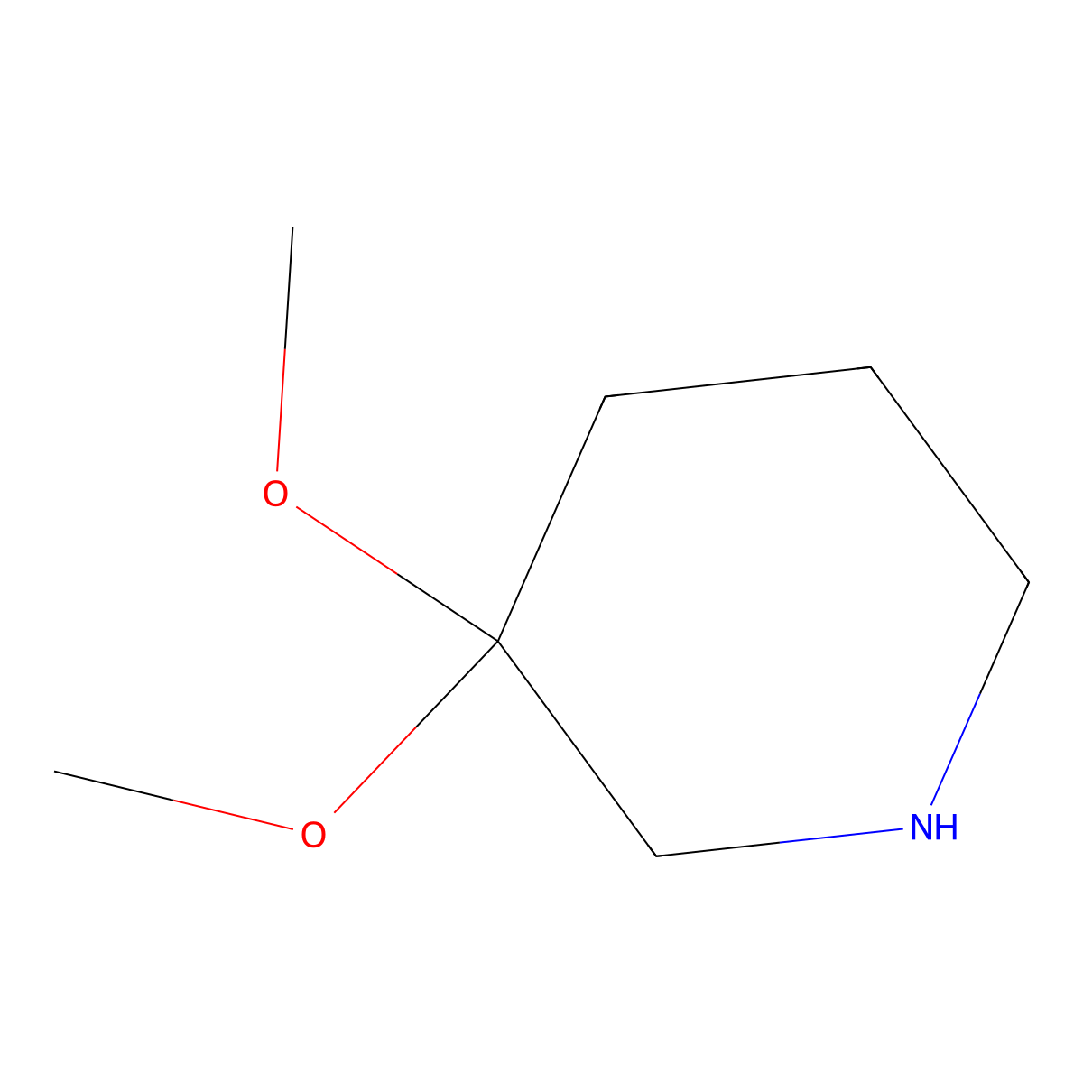 3,3-Dimethoxypiperidine molecular structure, CAS 765962-69-4