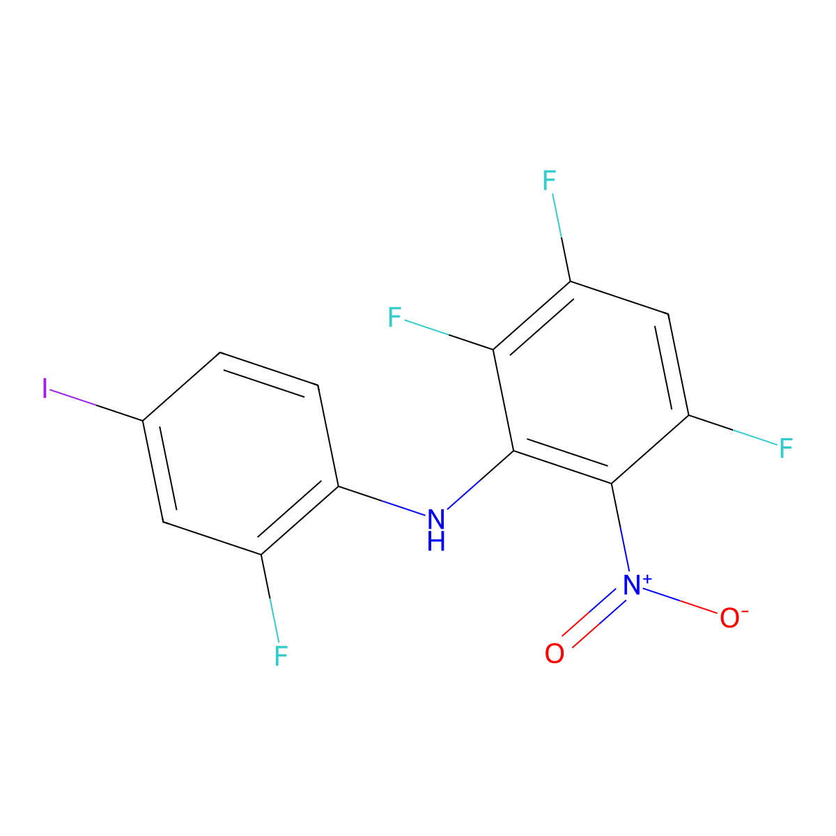 2,3,5-trifluoro-N-(2-fluoro-4-iodophenyl)-6-nitroaniline molecular structure, CAS 765962-71-8