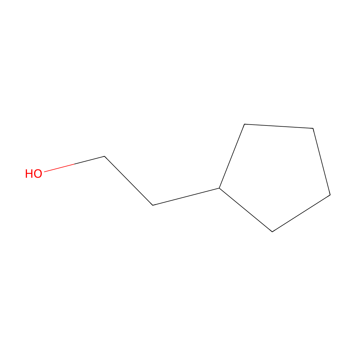 Cyclopentaneethanol molecular structure, CAS 766-00-7