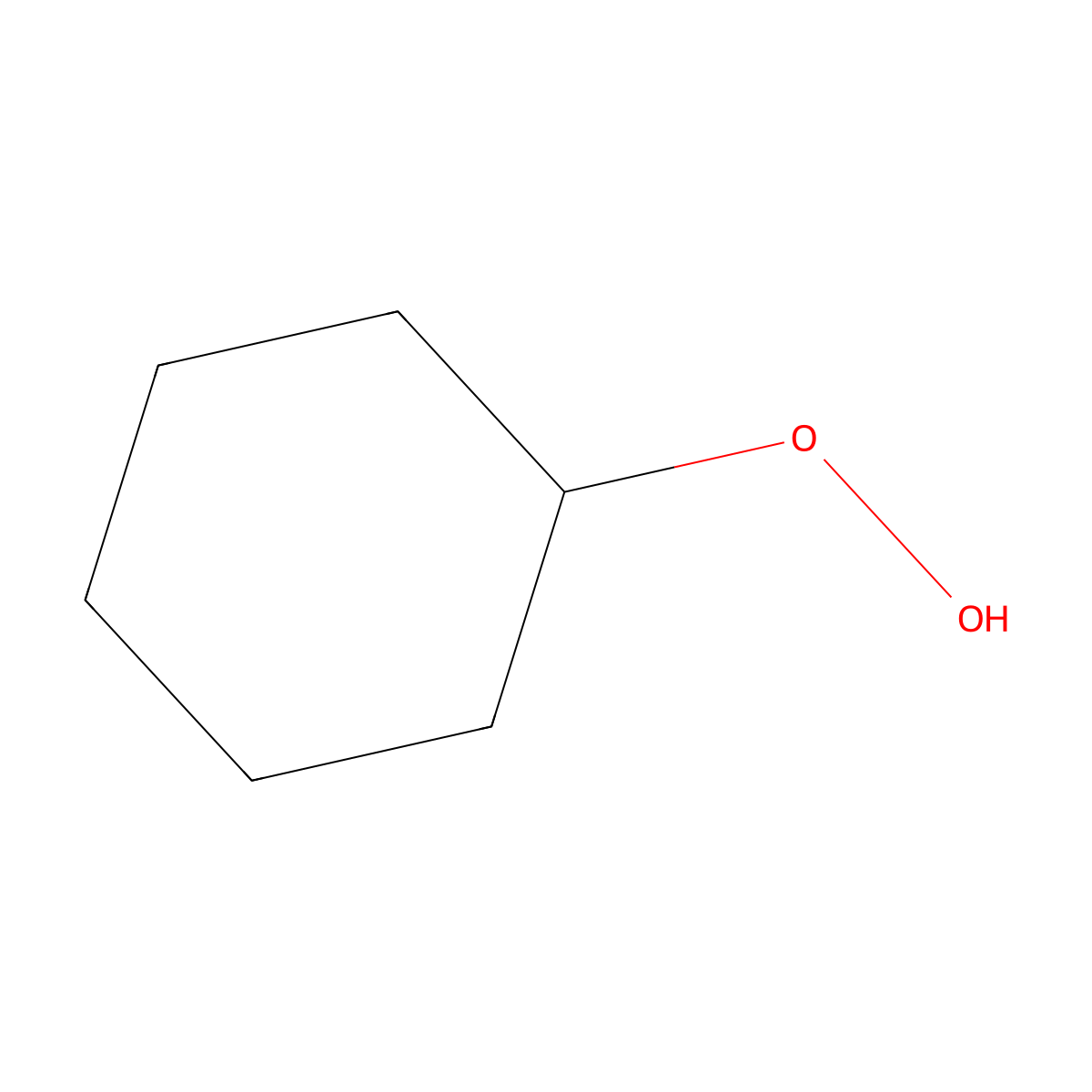 Cyclohexyl hydroperoxide molecular structure, CAS 766-07-4