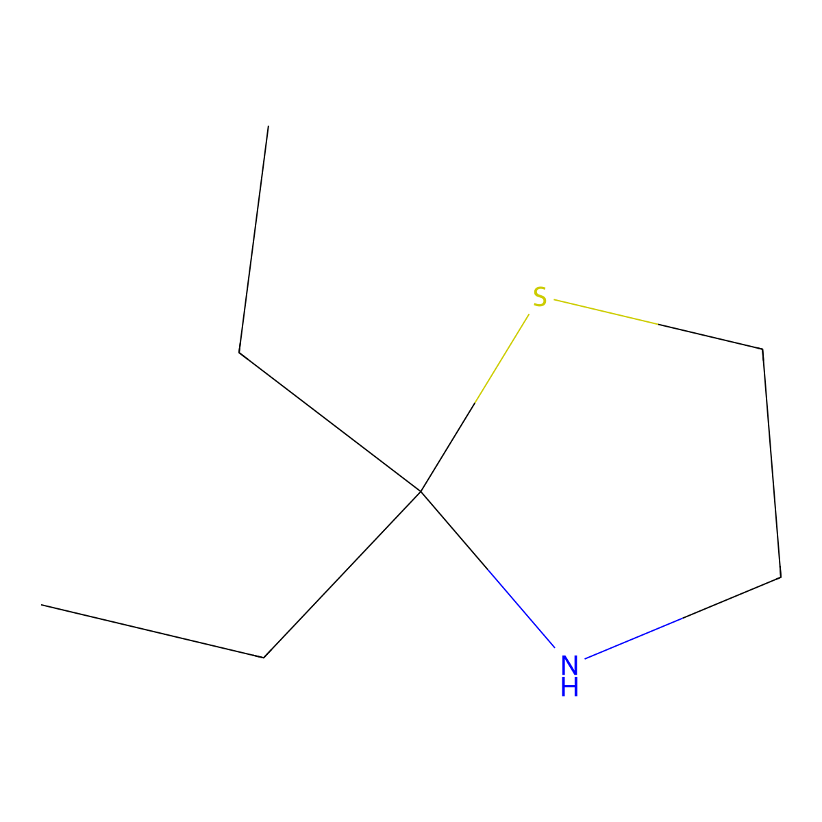 2,2-Diethylthiazolidine molecular structure, CAS 766-27-8