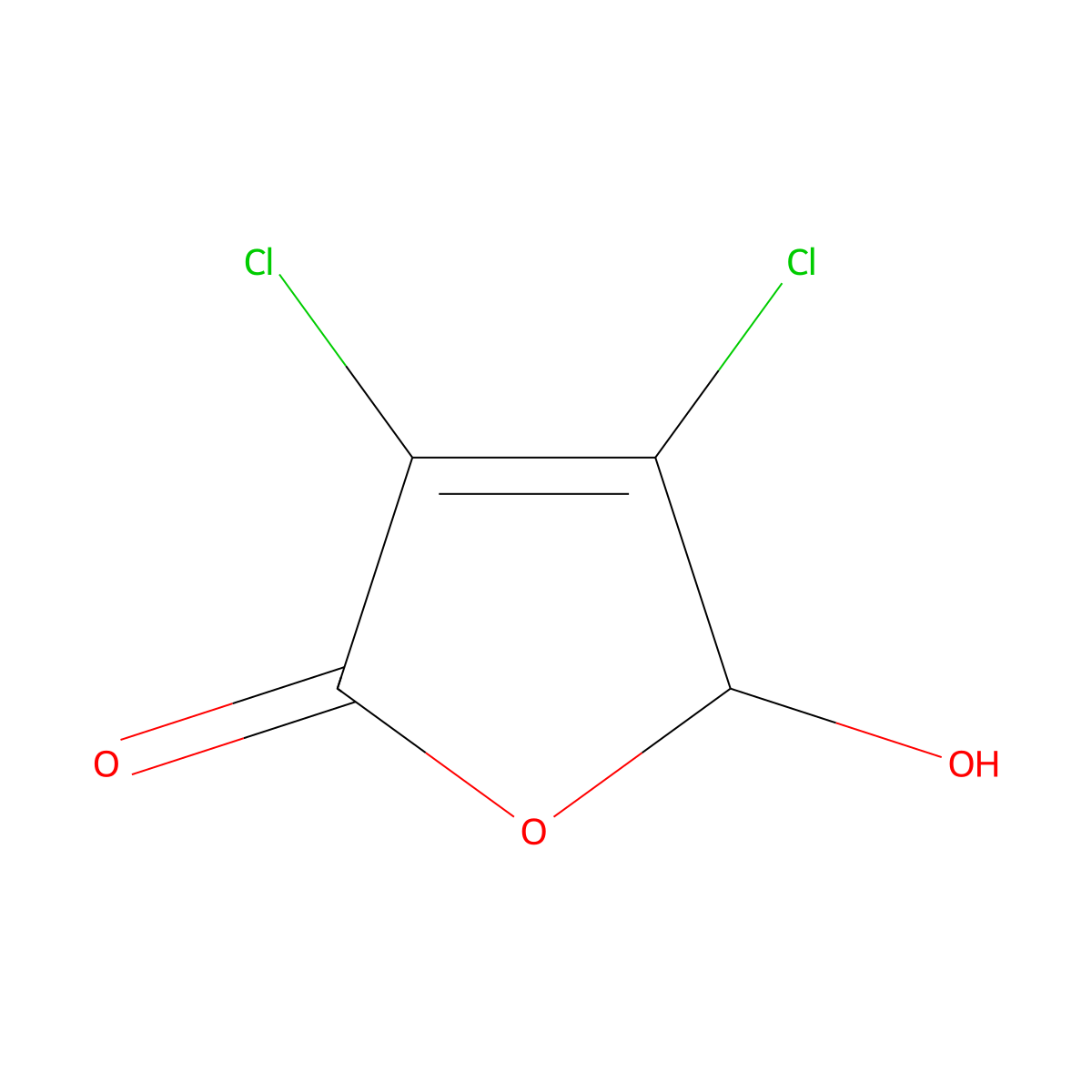 3,4-Dichloro-5-hydroxy-2(5H)-furanone molecular structure, CAS 766-40-5
