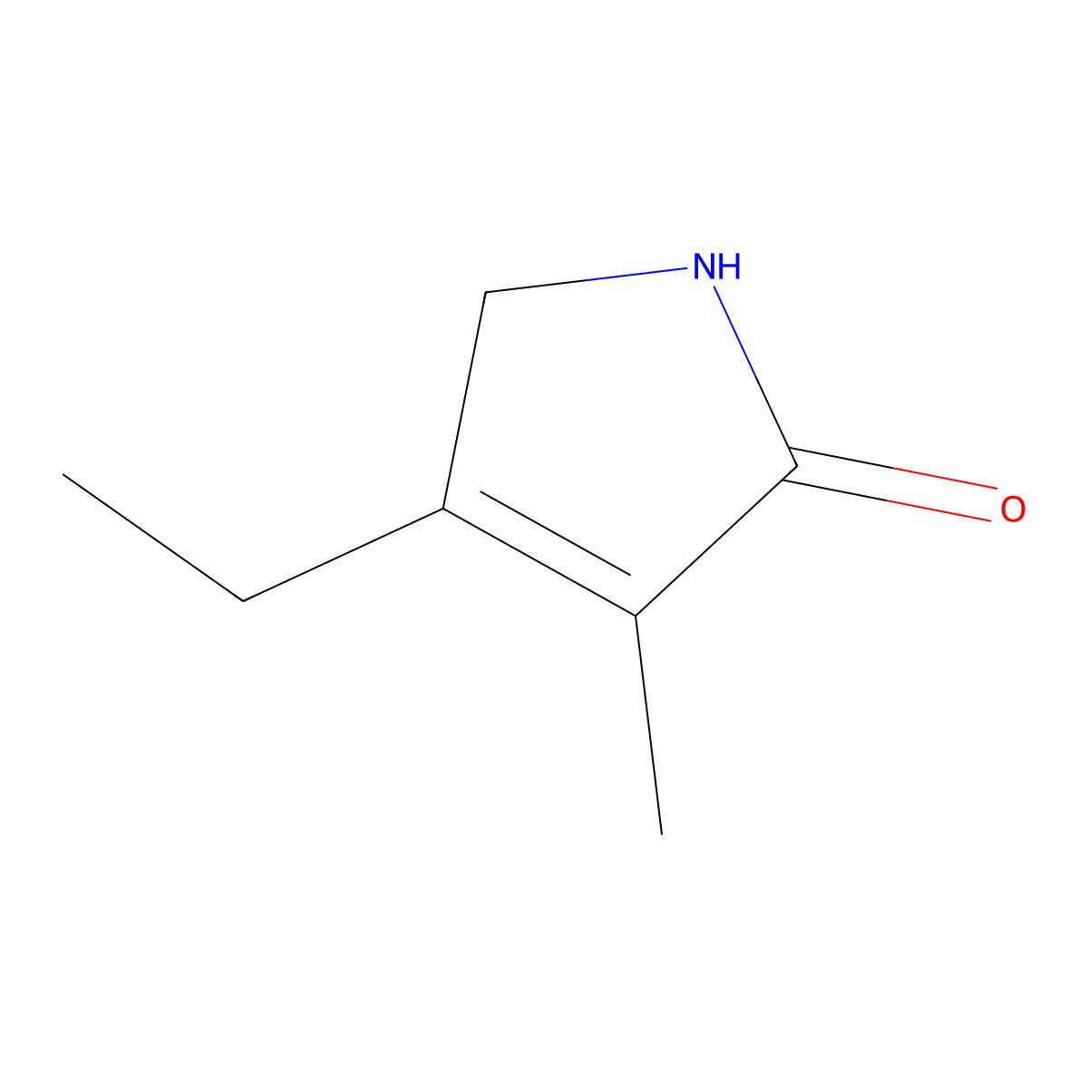 2H-Pyrrol-2-one, 4-ethyl-1,5-dihydro-3-methyl- molecular structure, CAS 766-45-0
