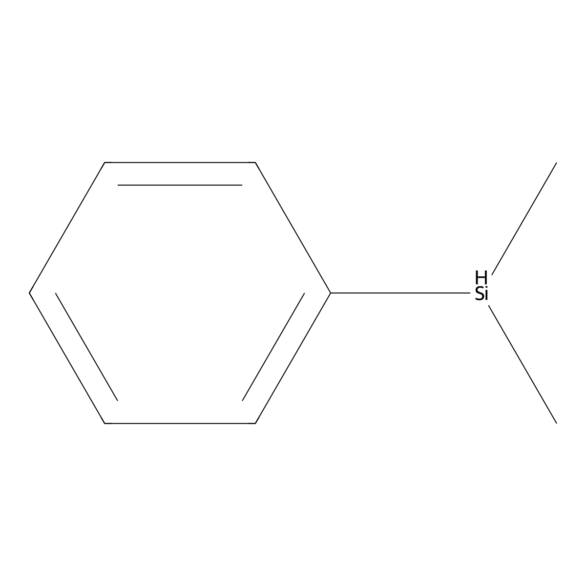 Dimethylphenylsilane molecular structure, CAS 766-77-8