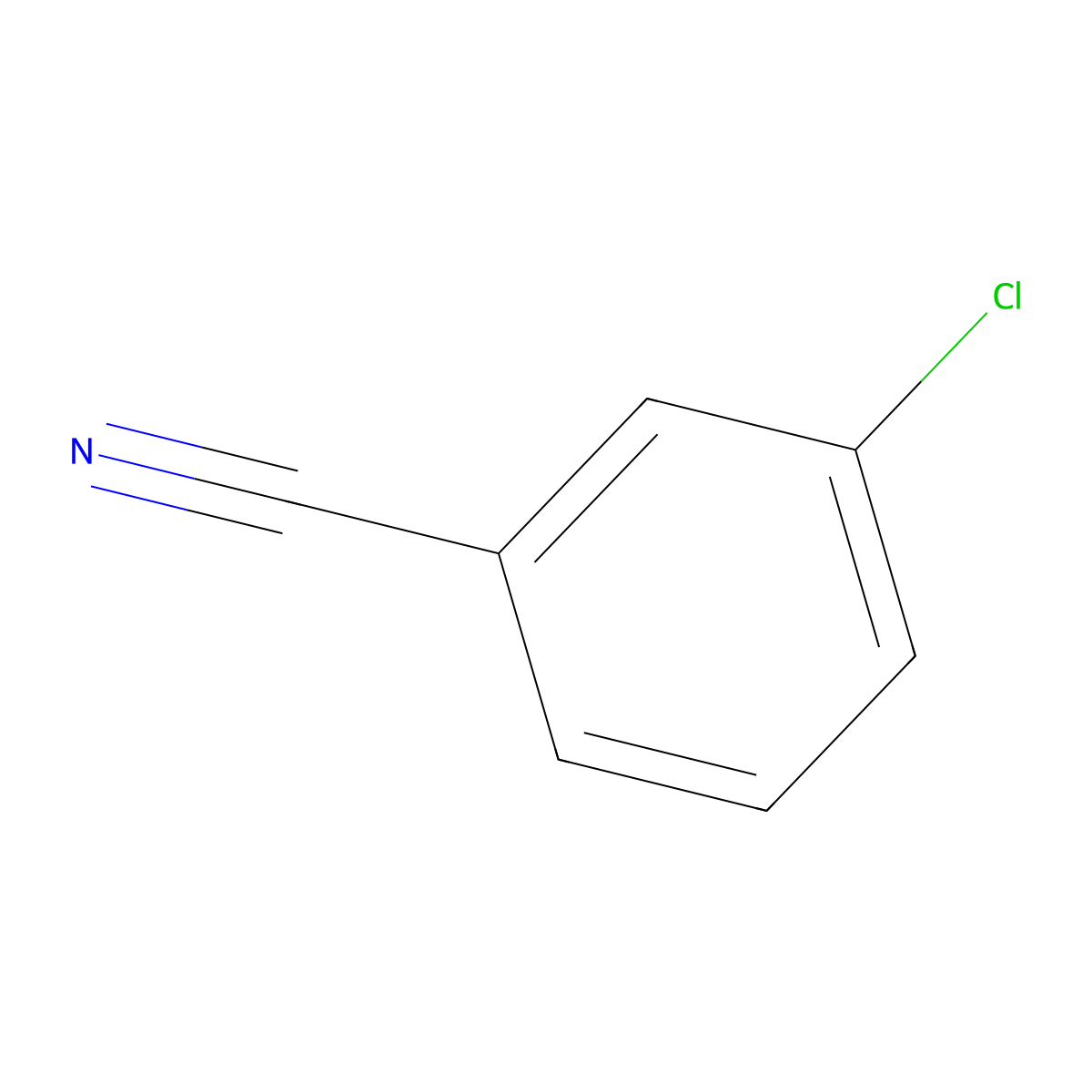 Benzonitrile, m-chloro- molecular structure, CAS 766-84-7