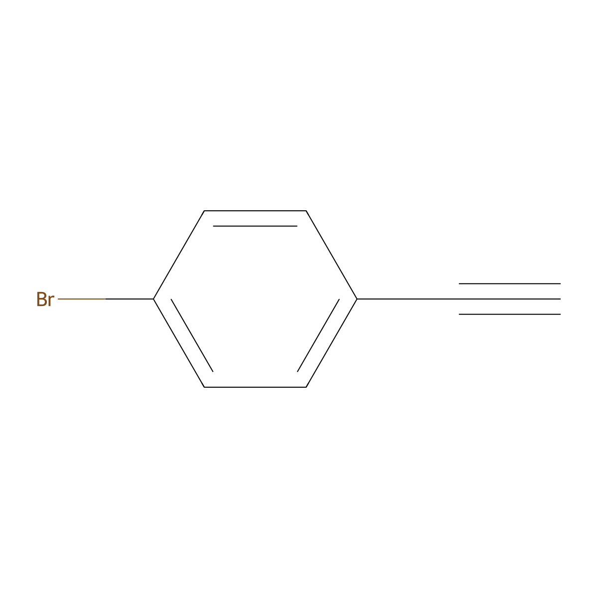Benzene, 1-bromo-4-ethynyl- molecular structure, CAS 766-96-1