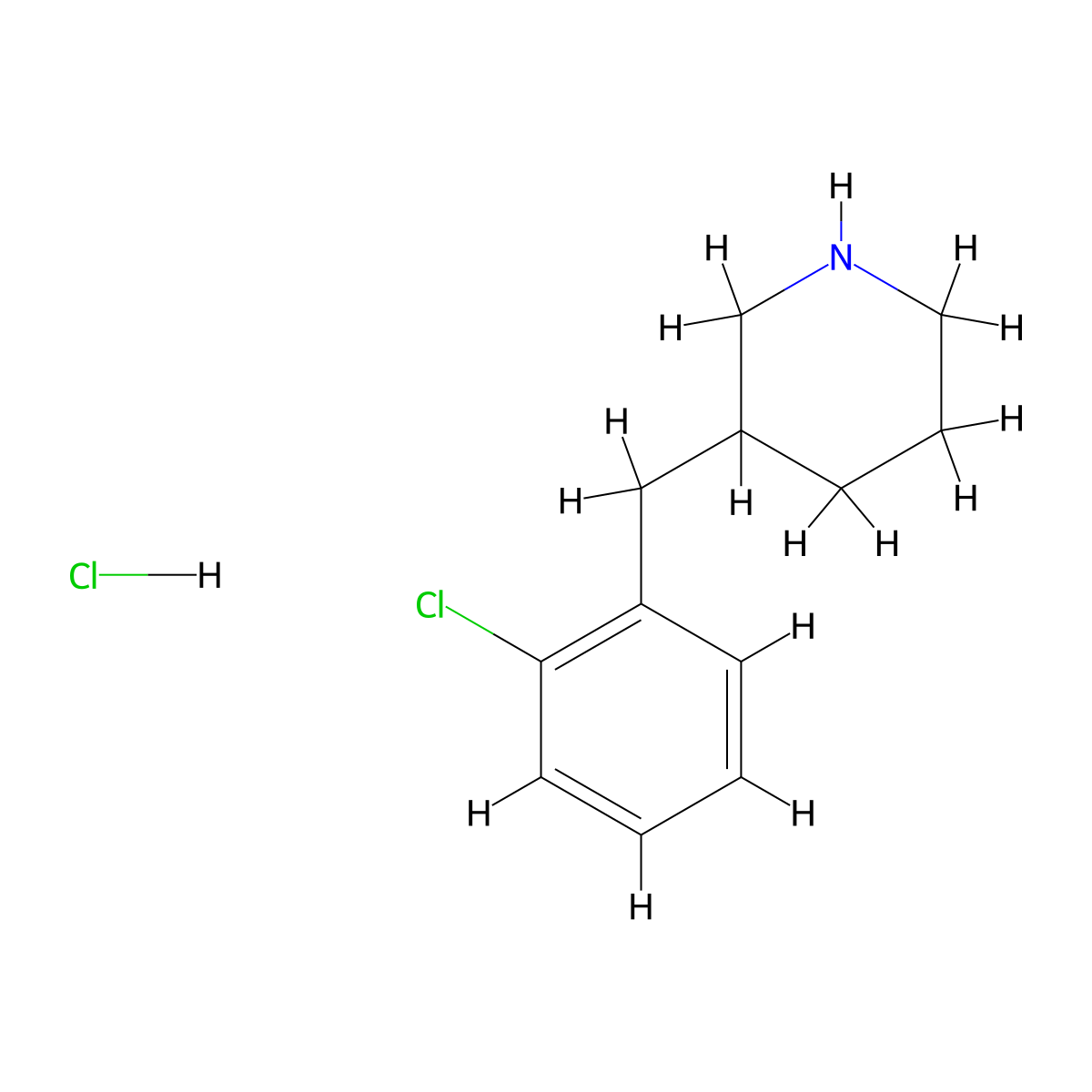 3-(2-Chlorobenzyl)piperidine hydrochloride molecular structure, CAS 7660-47-1