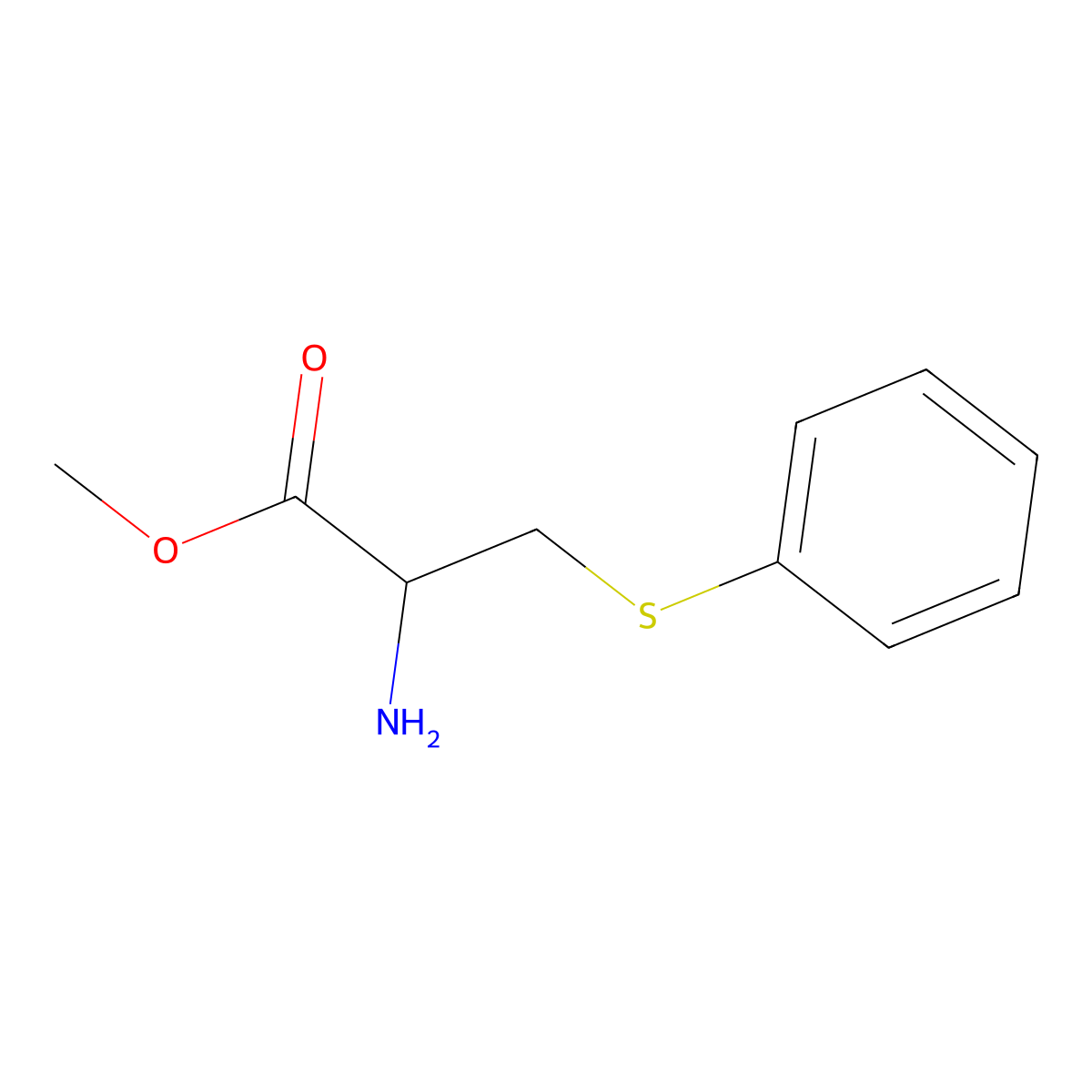 Methyl 2-amino-3-(phenylsulfanyl)propanoate molecular structure, CAS 76604-94-9