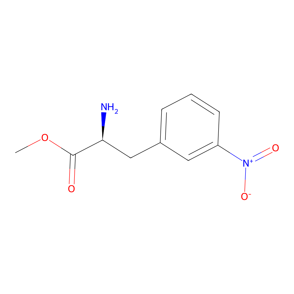 Methyl 3-nitro-L-phenylalaninate molecular structure, CAS 76604-97-2