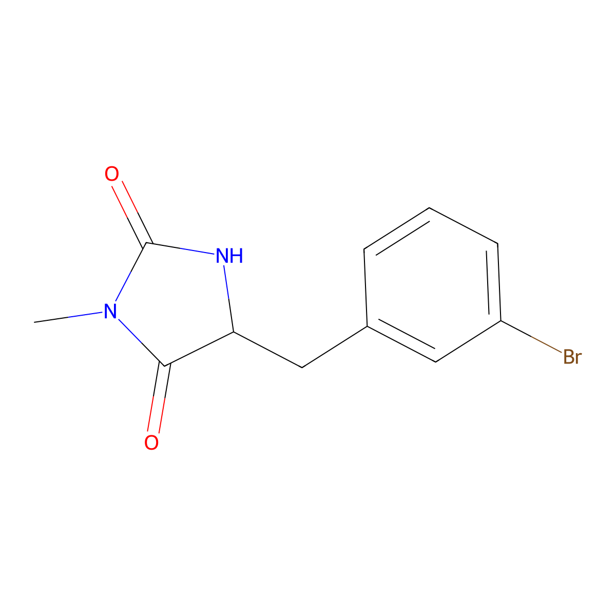 Hydantoin, 5-(m-bromobenzyl)-3-methyl- molecular structure, CAS 76605-44-2