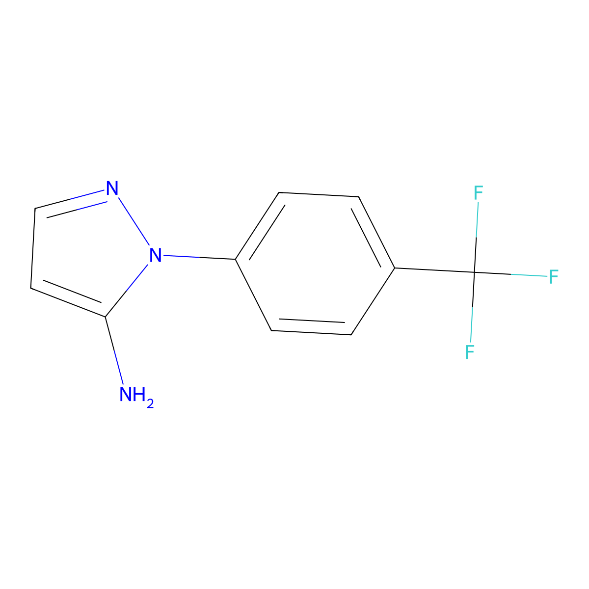1-(4-(Trifluoromethyl)phenyl)-1H-pyrazol-5-amine molecular structure, CAS 76606-49-0