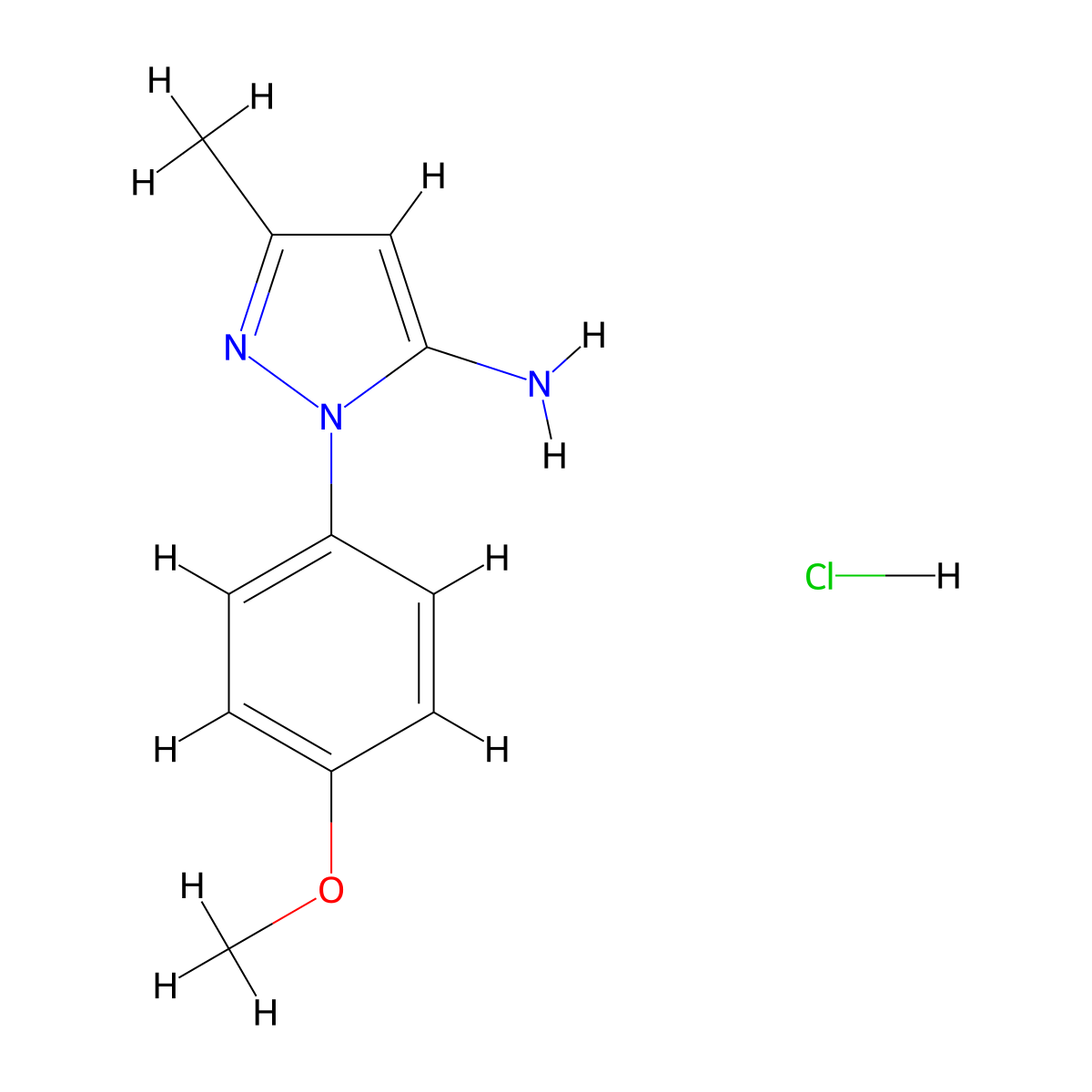 1-(4-Methoxyphenyl)-3-methyl-1h-pyrazol-5-amine hydrochloride molecular structure, CAS 76606-60-5