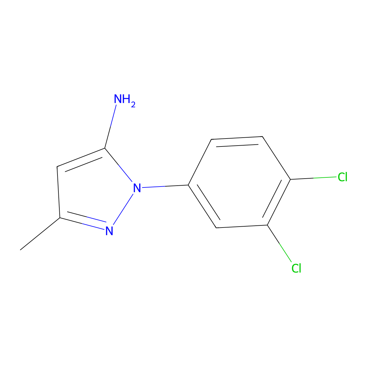 1-(3,4-dichlorophenyl)-3-methyl-1H-pyrazol-5-amine molecular structure, CAS 76606-68-3