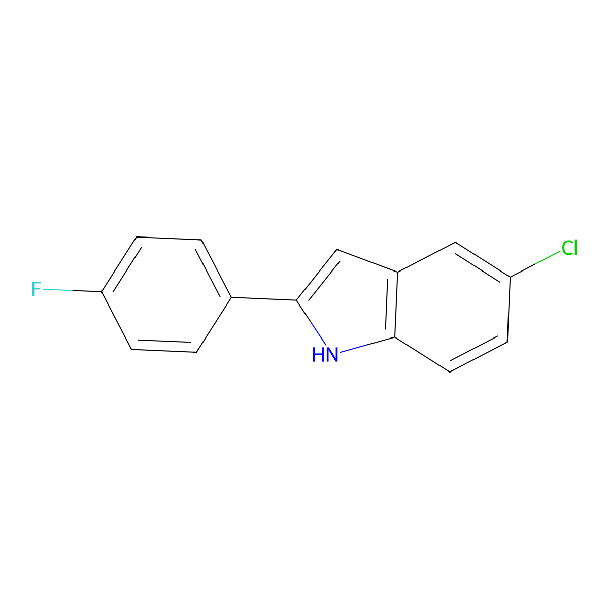 5-chloro-2-(4-fluorophenyl)-1H-indole molecular structure, CAS 76609-16-0
