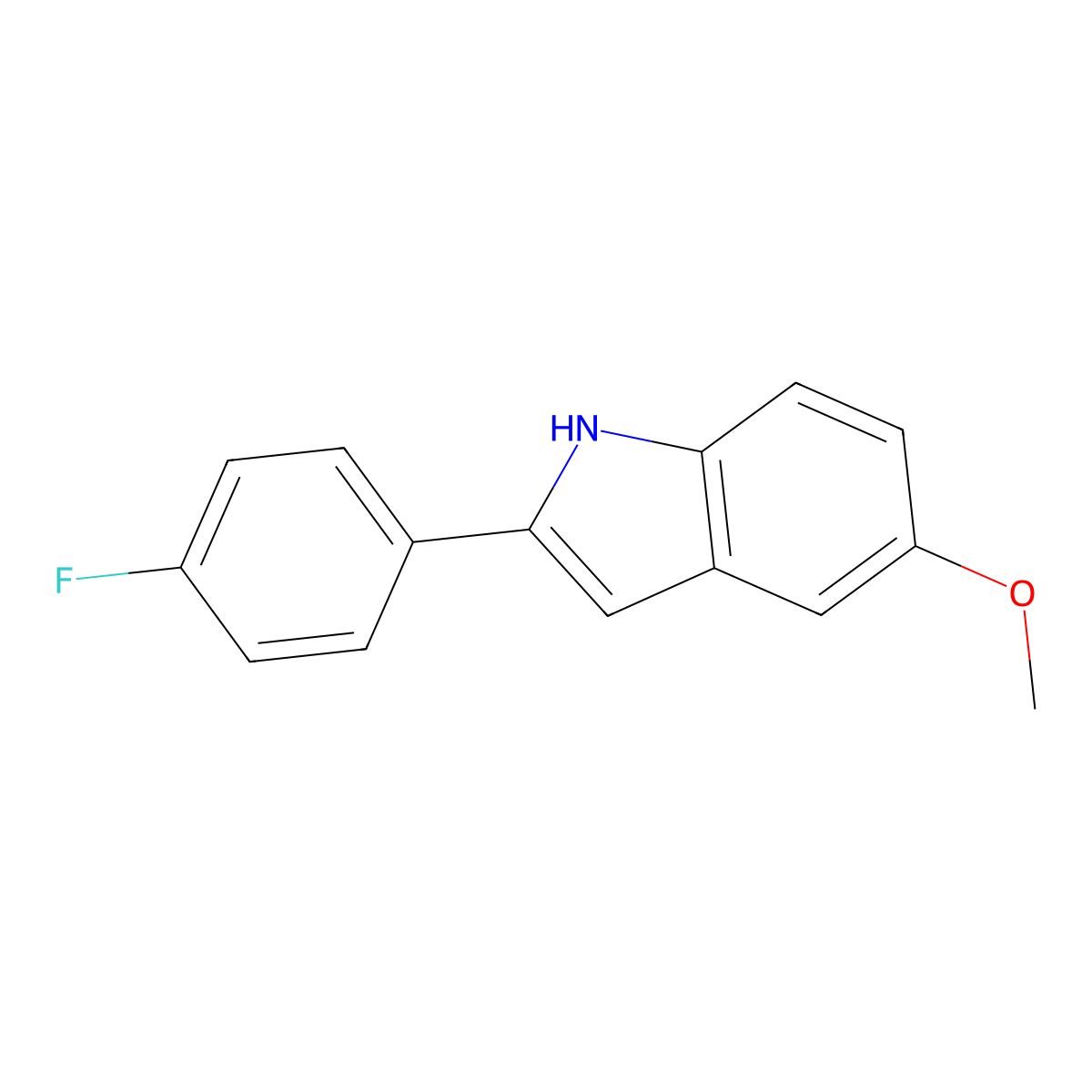 2-(4-fluorophenyl)-5-methoxy-1H-indole molecular structure, CAS 76609-19-3