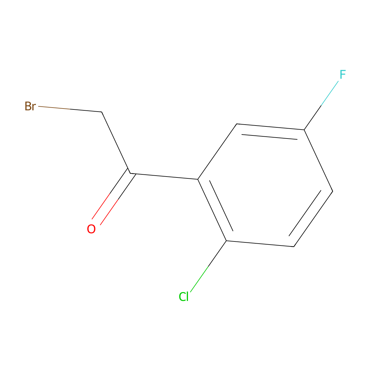 2-Bromo-1-(2-chloro-5-fluorophenyl)ethanone molecular structure, CAS 76609-34-2