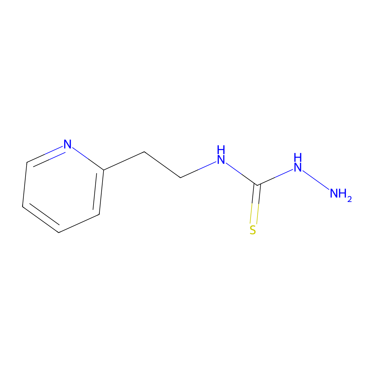 3-Amino-1-[2-(pyridin-2-yl)ethyl]thiourea molecular structure, CAS 76609-48-8