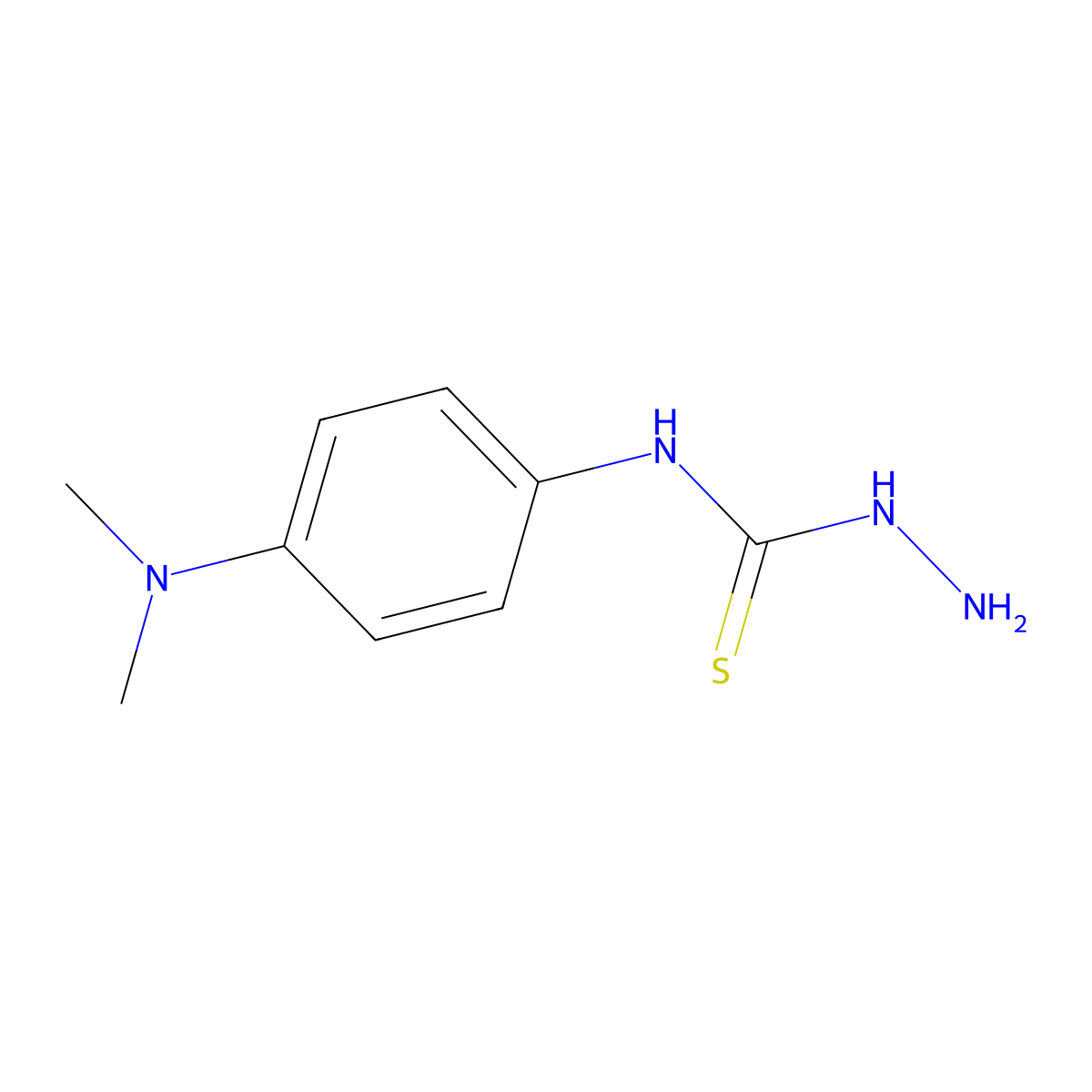 N-(4-(Dimethylamino)phenyl)hydrazinecarbothioamide molecular structure, CAS 76609-49-9