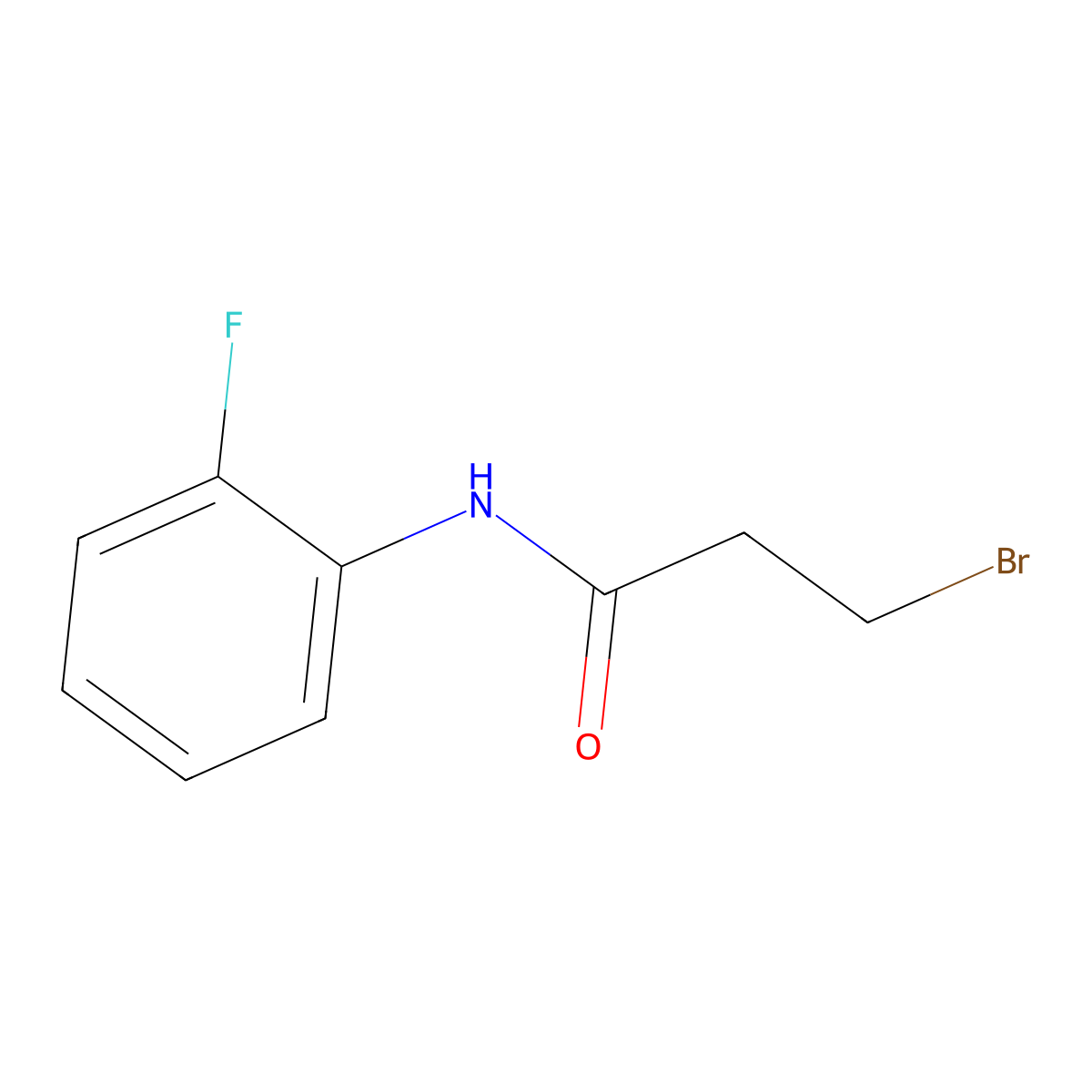 3-bromo-N-(2-fluorophenyl)propanamide molecular structure, CAS 7661-09-8