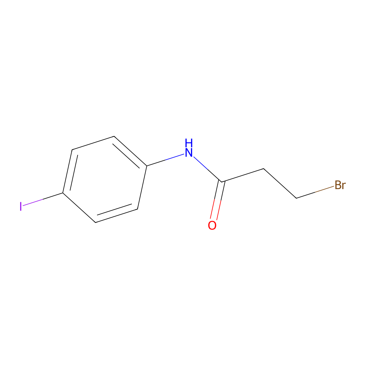 3-bromo-N-(4-iodophenyl)propanamide molecular structure, CAS 7661-13-4
