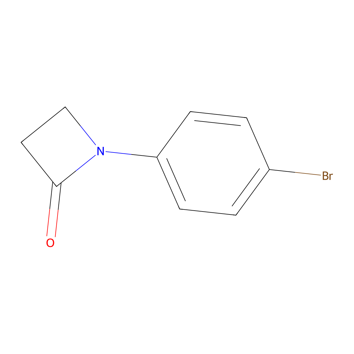 1-(4-Bromophenyl)azetidin-2-one molecular structure, CAS 7661-25-8