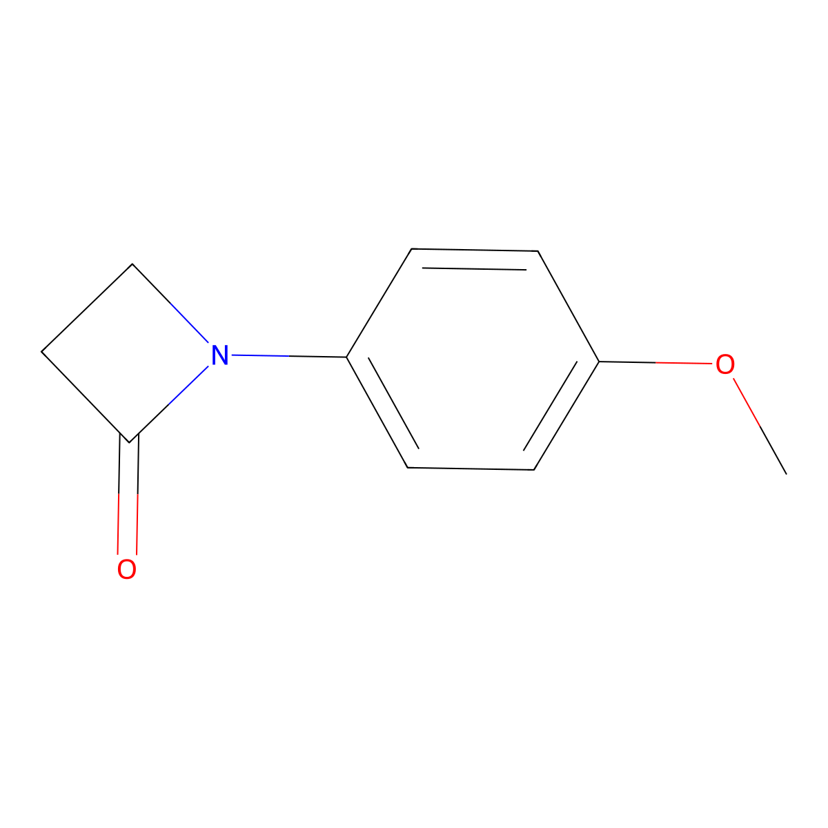 N-(4-Methoxyphenyl)-2-azetidinone molecular structure, CAS 7661-29-2