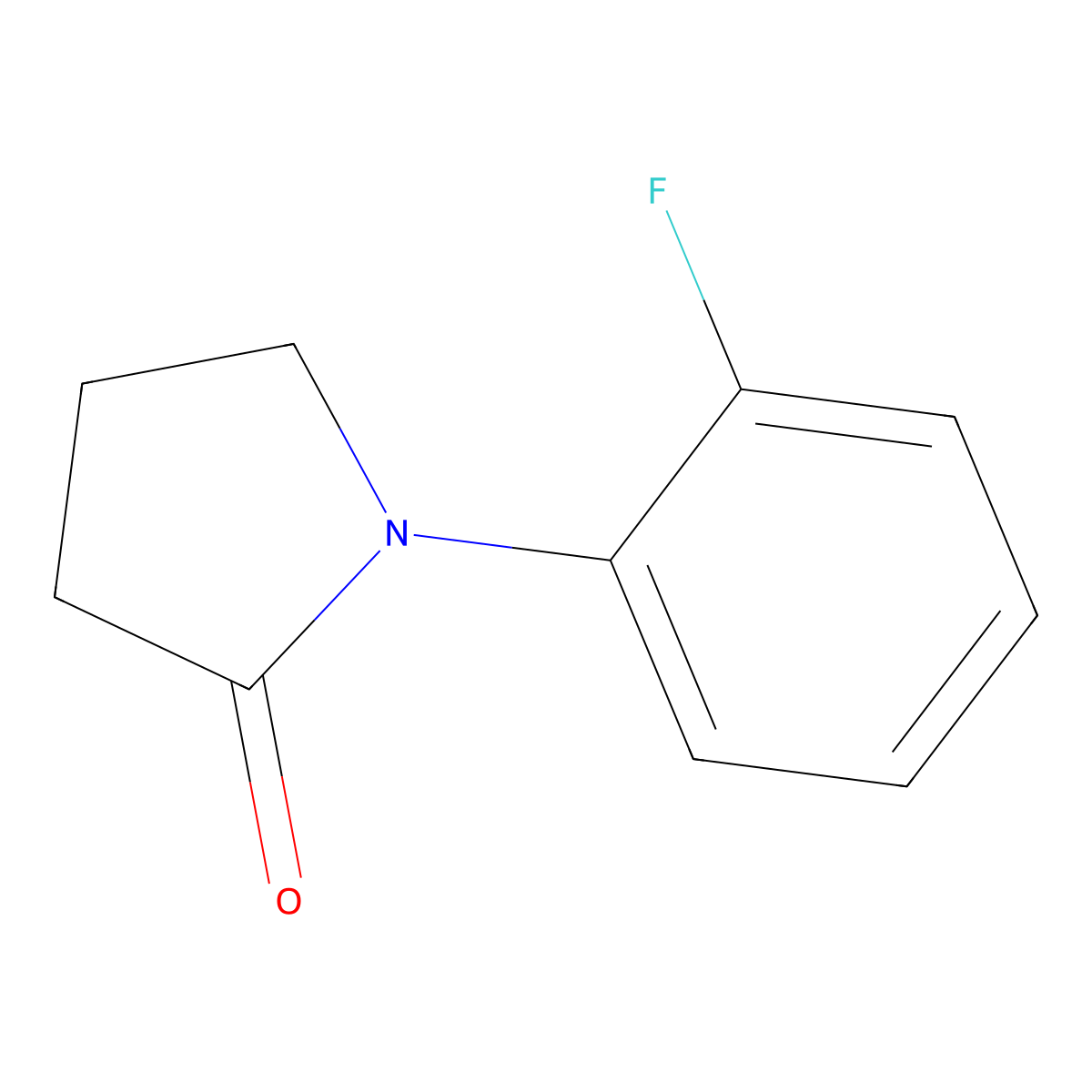 1-(2-Fluorophenyl)-2-pyrrolidinone molecular structure, CAS 7661-31-6