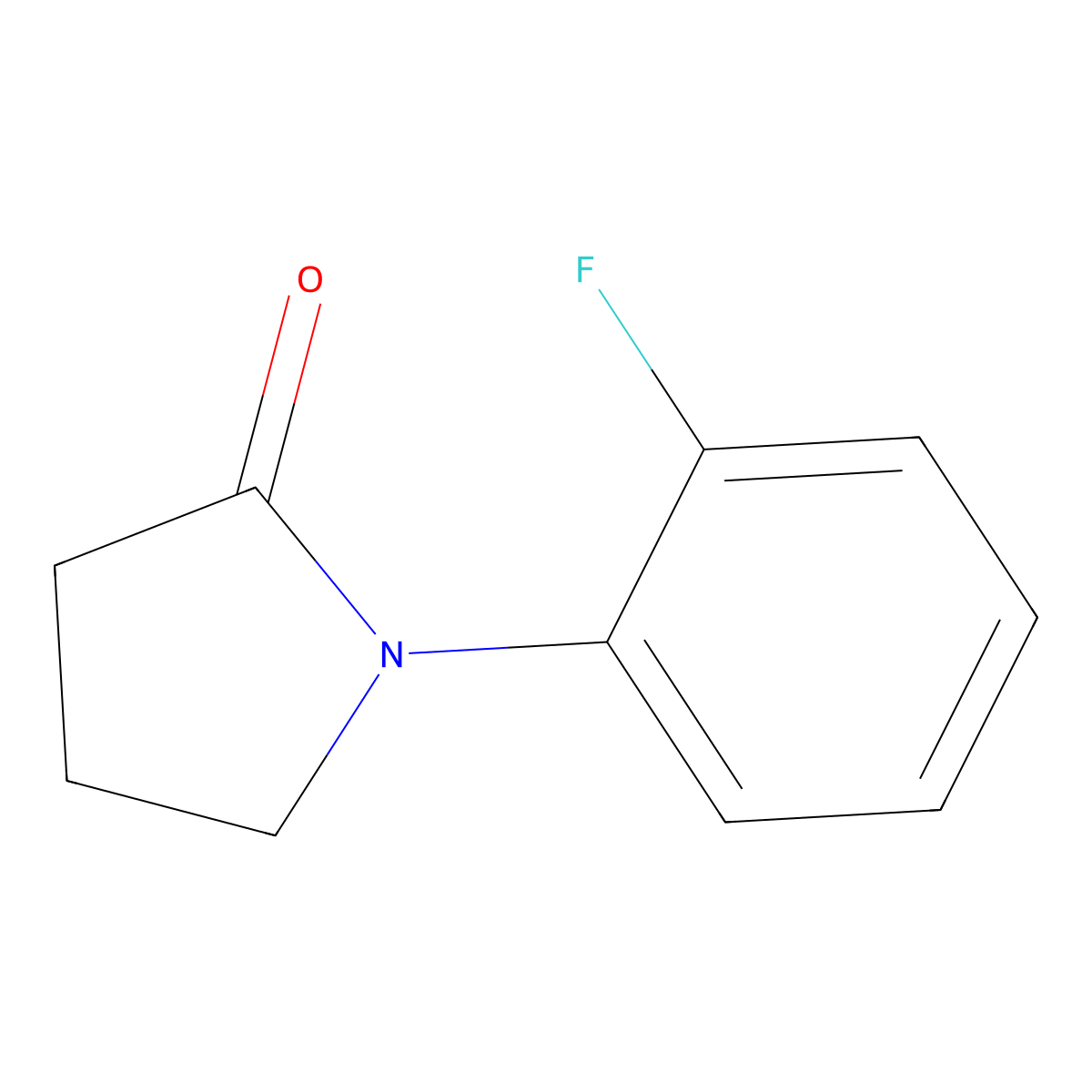 1-(2-Fluorophenyl)-2-pyrrolidinone molecular structure, CAS 7661-31-6