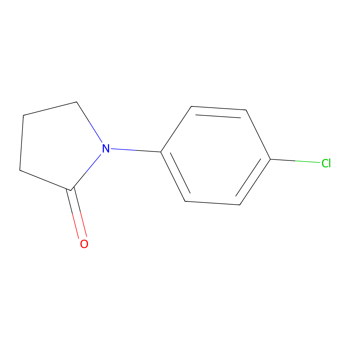 1-(4-Chlorophenyl)-2-pyrrolidinone molecular structure, CAS 7661-33-8