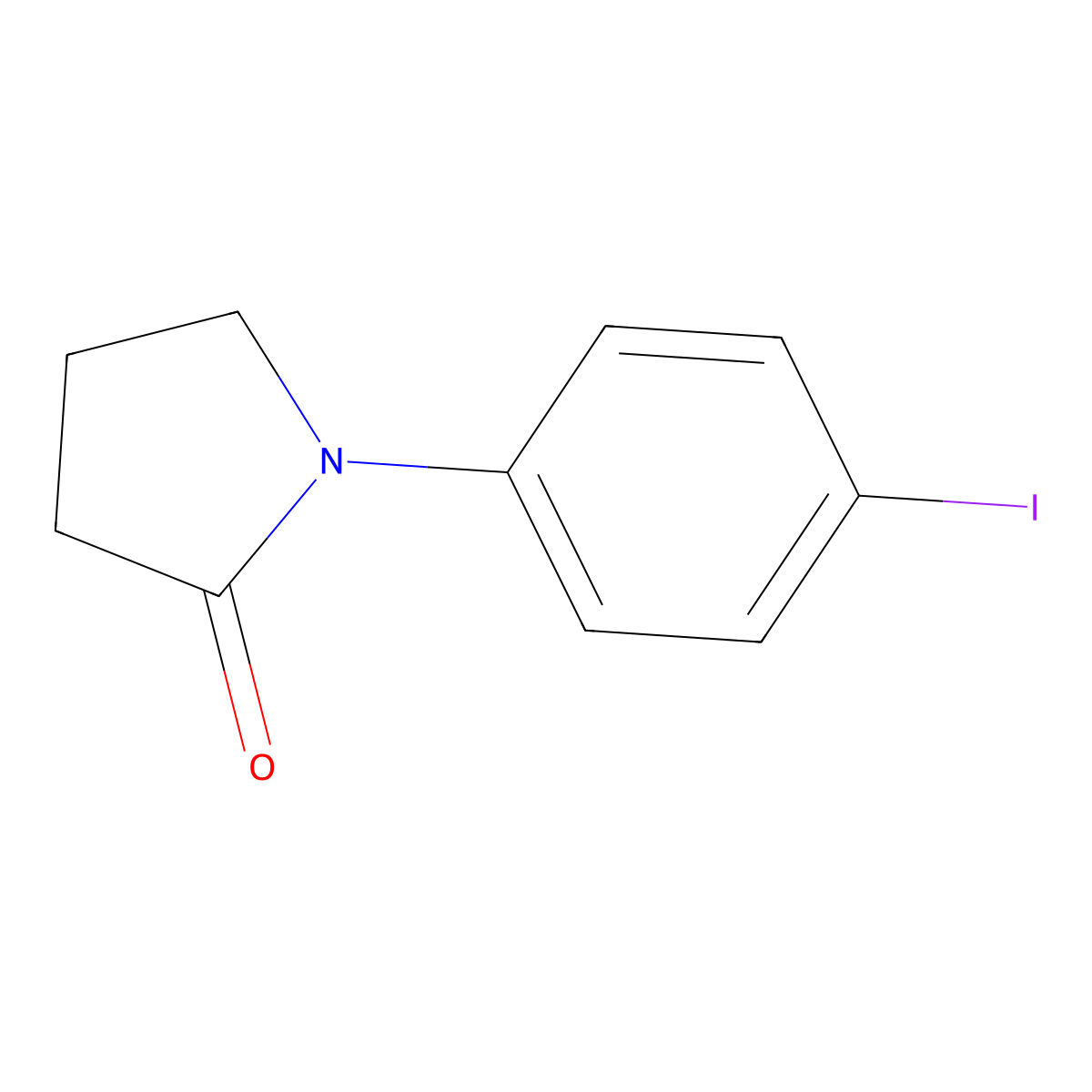 1-(4-Iodophenyl)pyrrolidin-2-one molecular structure, CAS 7661-34-9