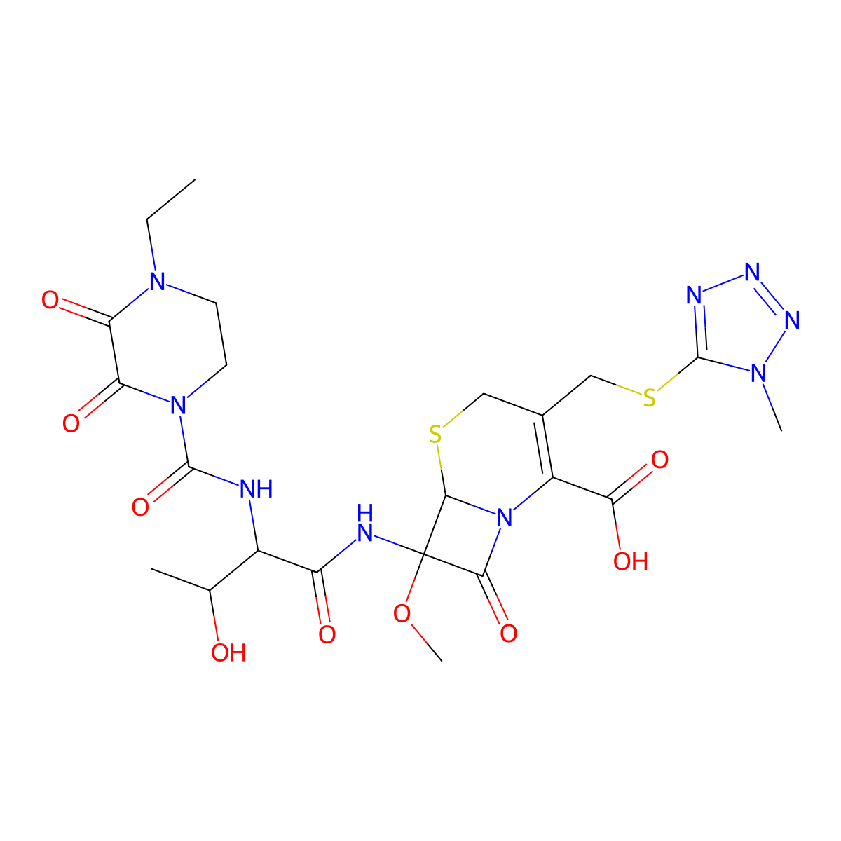 Cefbuperazone molecular structure, CAS 76610-84-9
