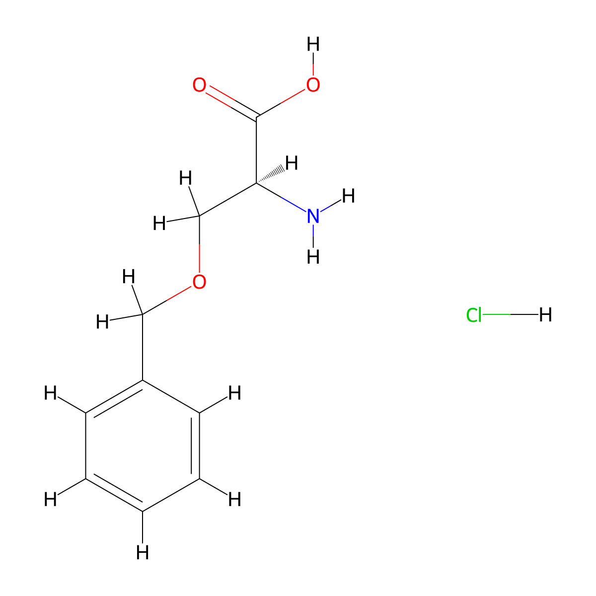 H-Ser(Bzl)-OH.HCl molecular structure, CAS 76614-98-7