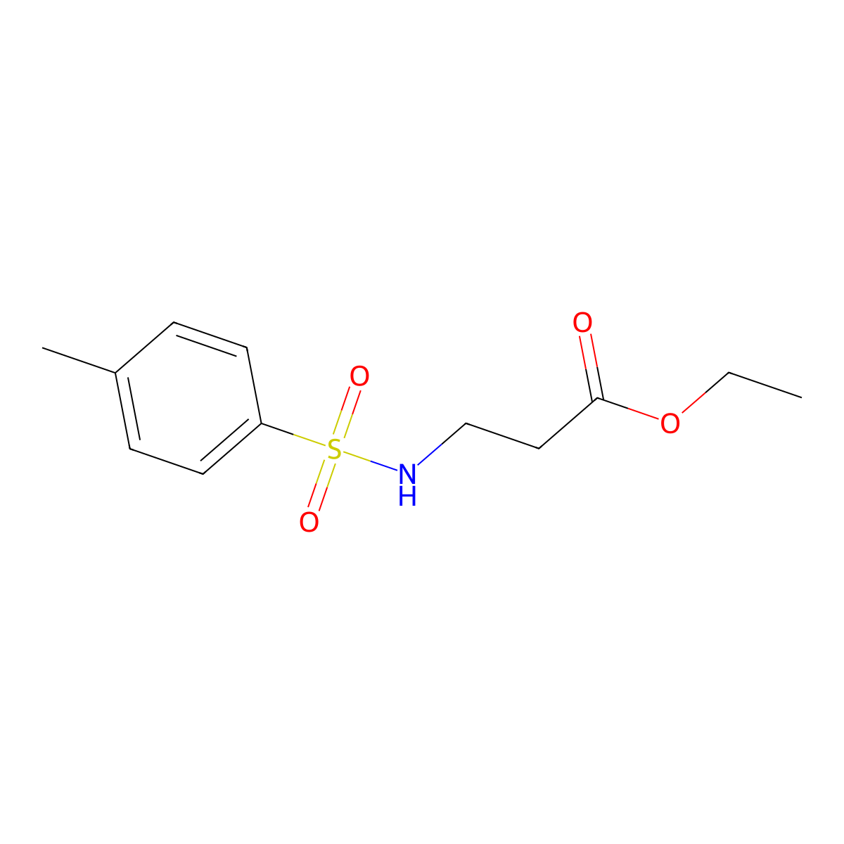 Ethyl 3-[(4-methylbenzene)sulfonamido]propanoate molecular structure, CAS 76616-47-2
