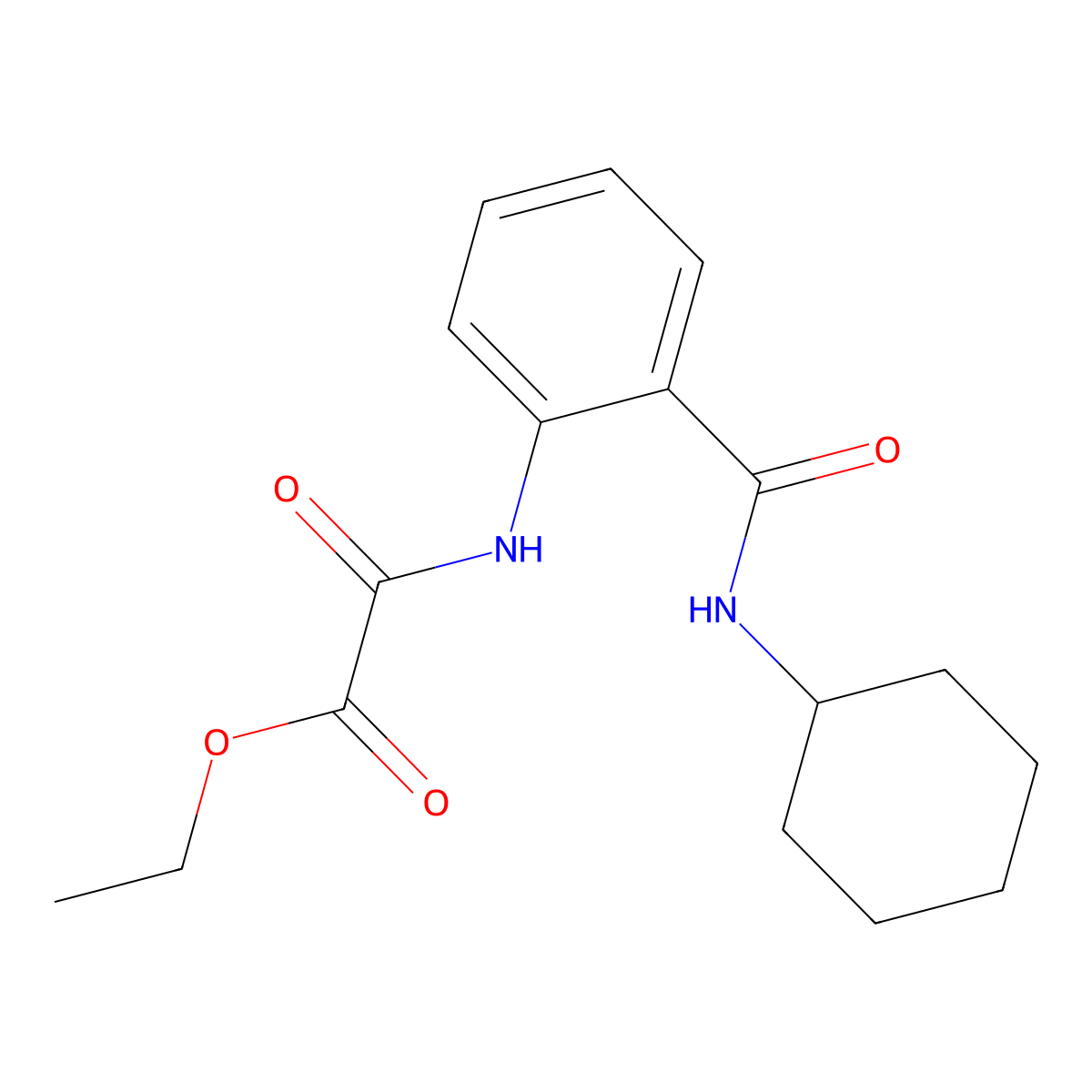 Ethyl 2-{2-[(cyclohexylamino)carbonyl]anilino}-2-oxoacetate molecular structure, CAS 76617-93-1