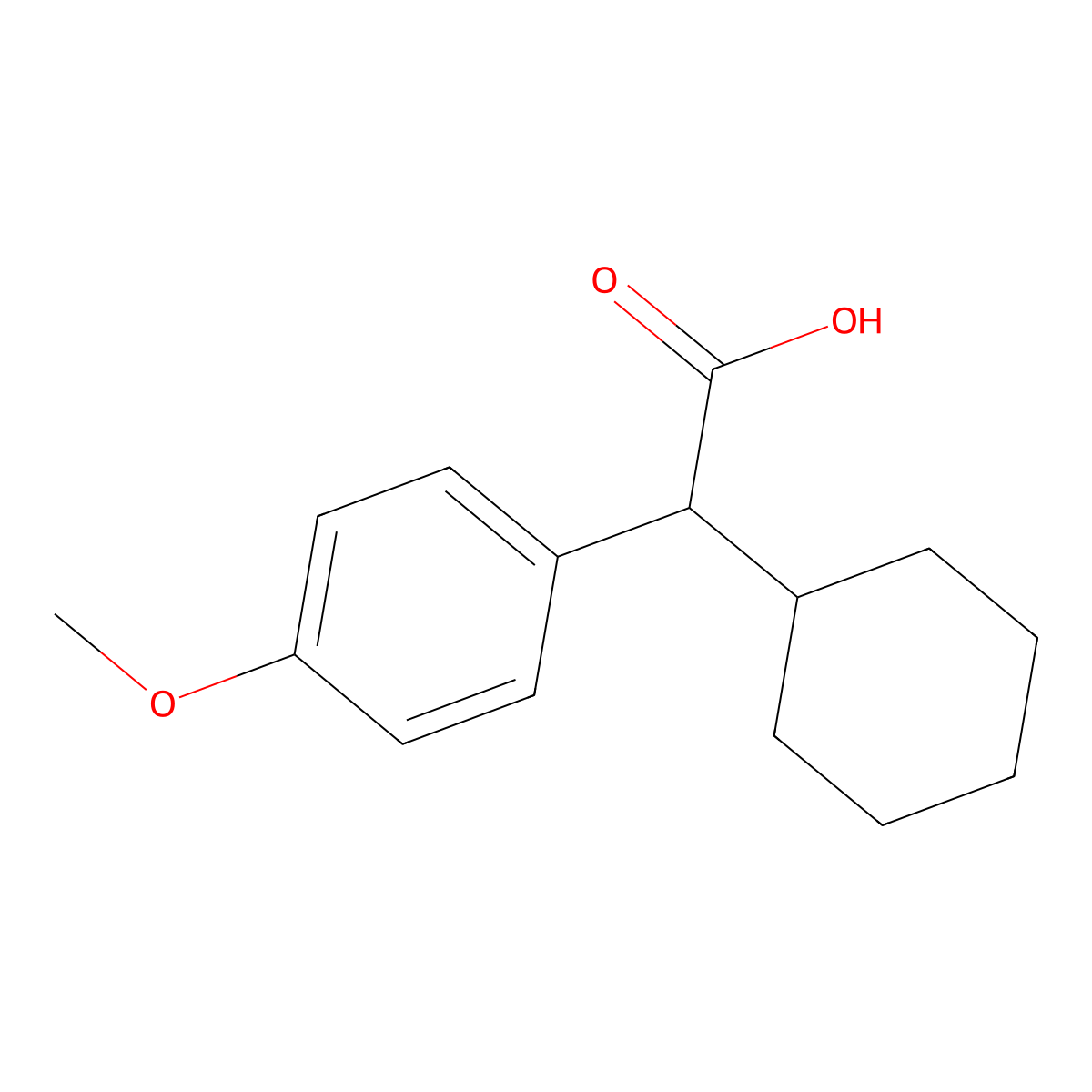 2-Cyclohexyl-2-(4-methoxyphenyl)acetic acid molecular structure, CAS 76618-89-8