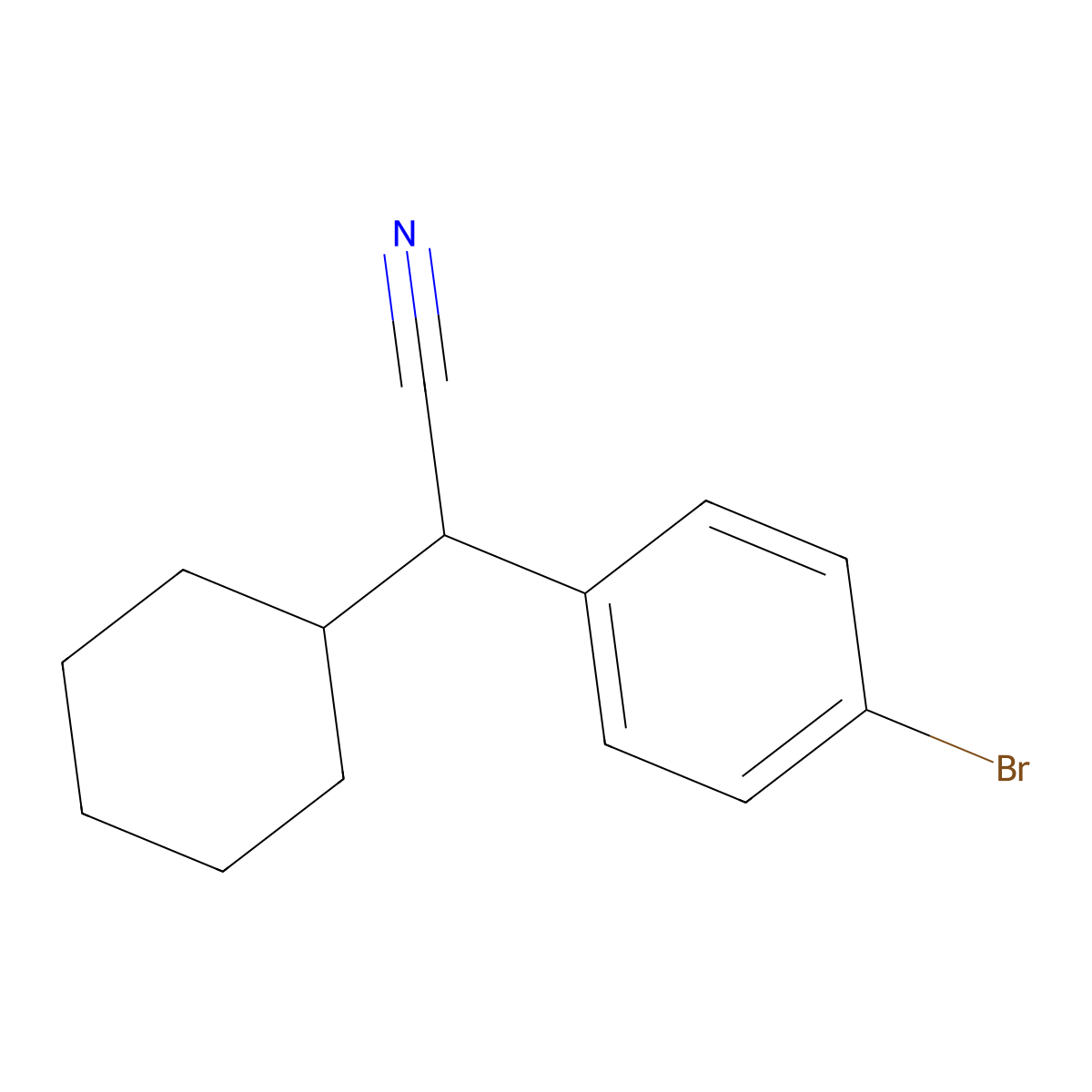 2-(4-Bromophenyl)-2-cyclohexylacetonitrile molecular structure, CAS 76618-92-3