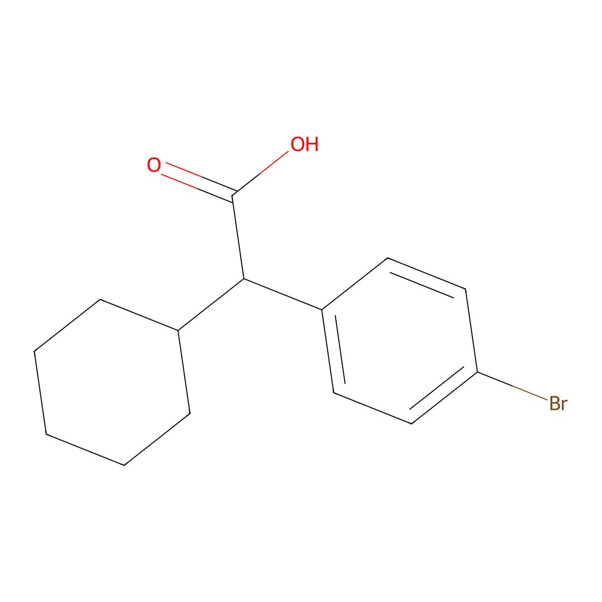 2-(4-Bromophenyl)-2-cyclohexylacetic acid molecular structure, CAS 76618-93-4