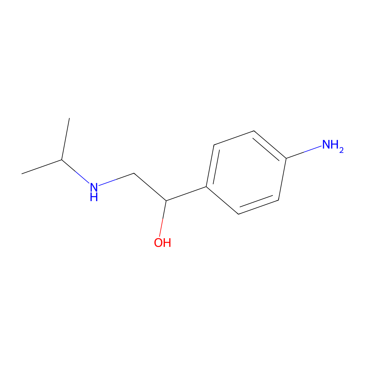 1-(4-Aminophenyl)-2-((propan-2-yl)amino)ethan-1-ol molecular structure, CAS 7662-24-0