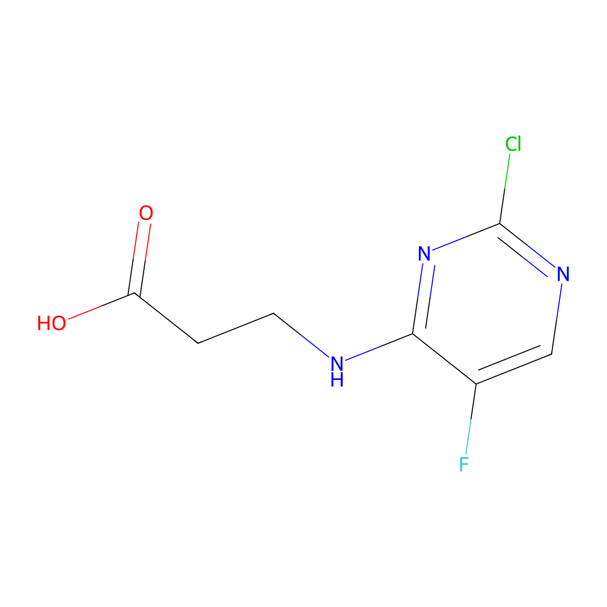 N-(2-chloro-5-fluoropyrimidin-4-yl)-beta-alanine molecular structure, CAS 7662-33-1