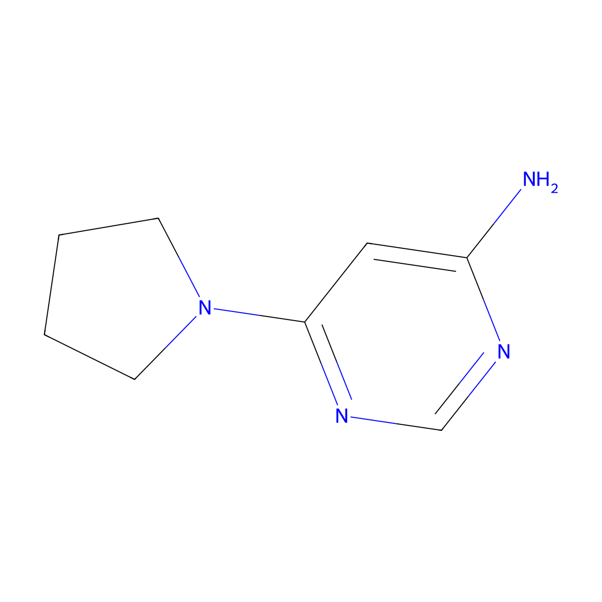 6-(Pyrrolidin-1-yl)pyrimidin-4-amine molecular structure, CAS 76620-99-0