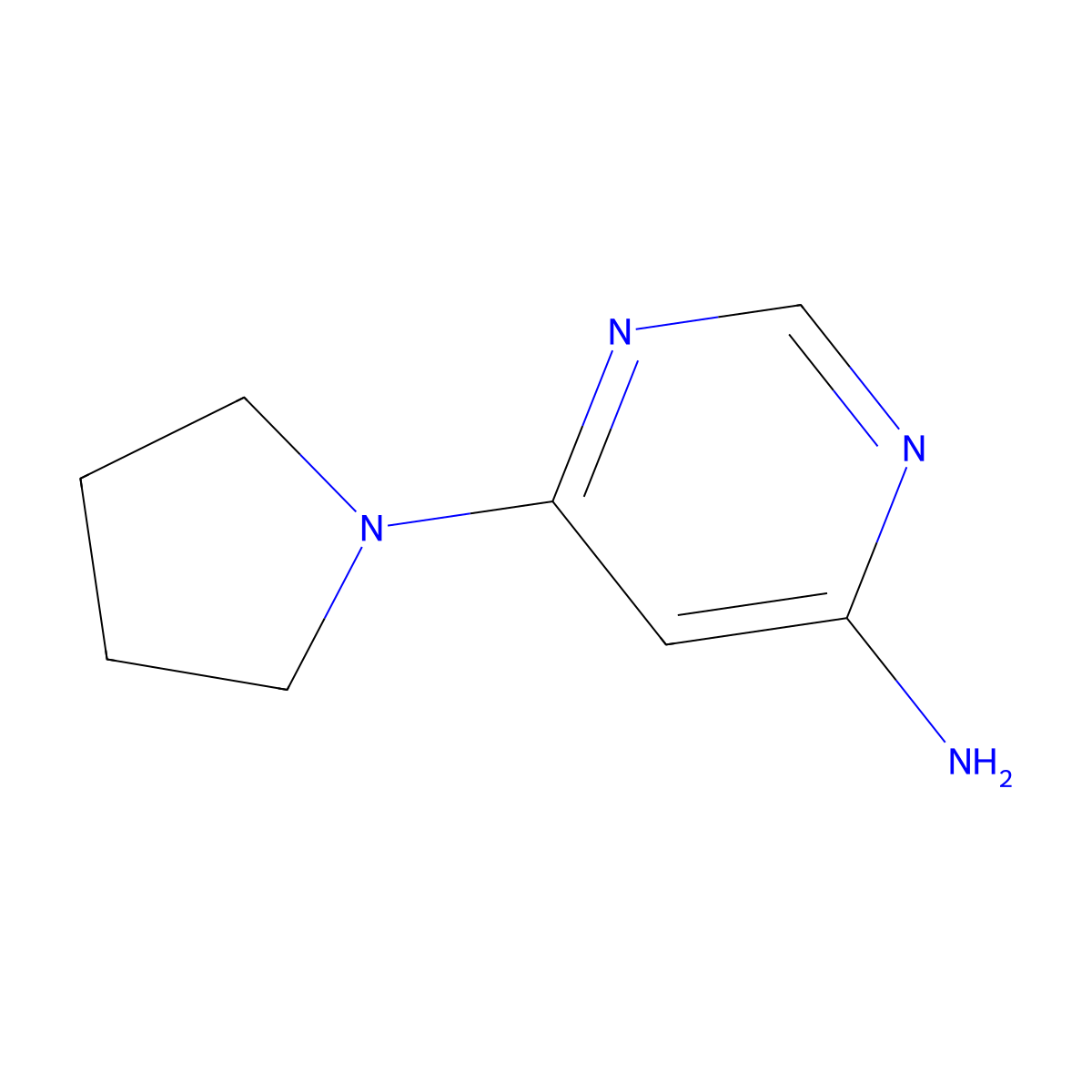 6-(Pyrrolidin-1-yl)pyrimidin-4-amine molecular structure, CAS 76620-99-0