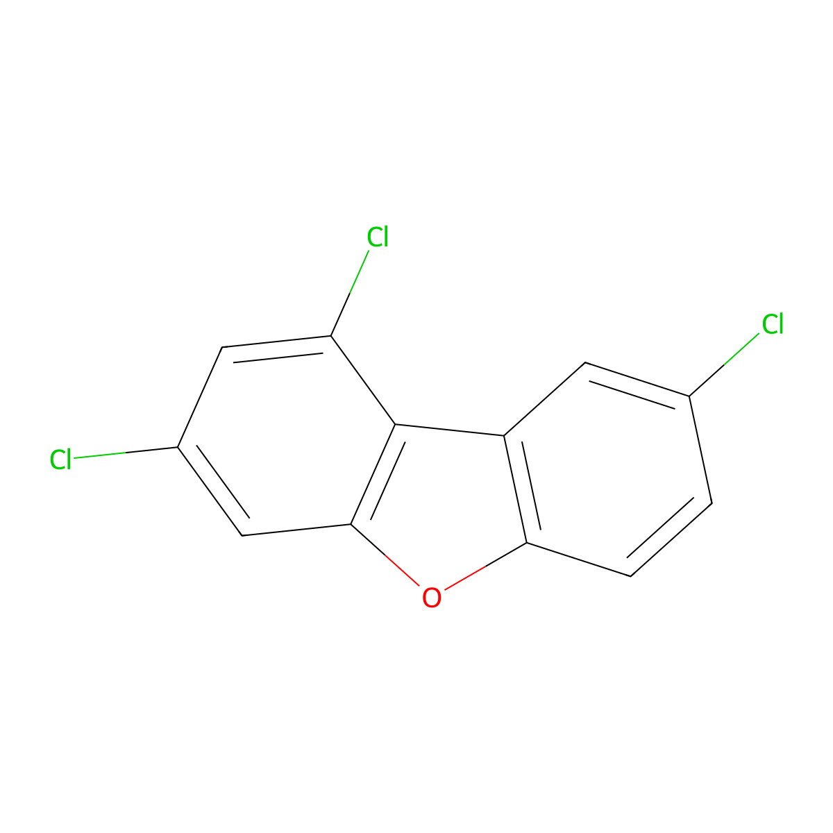 1,3,8-Trichlorodibenzofuran molecular structure, CAS 76621-12-0