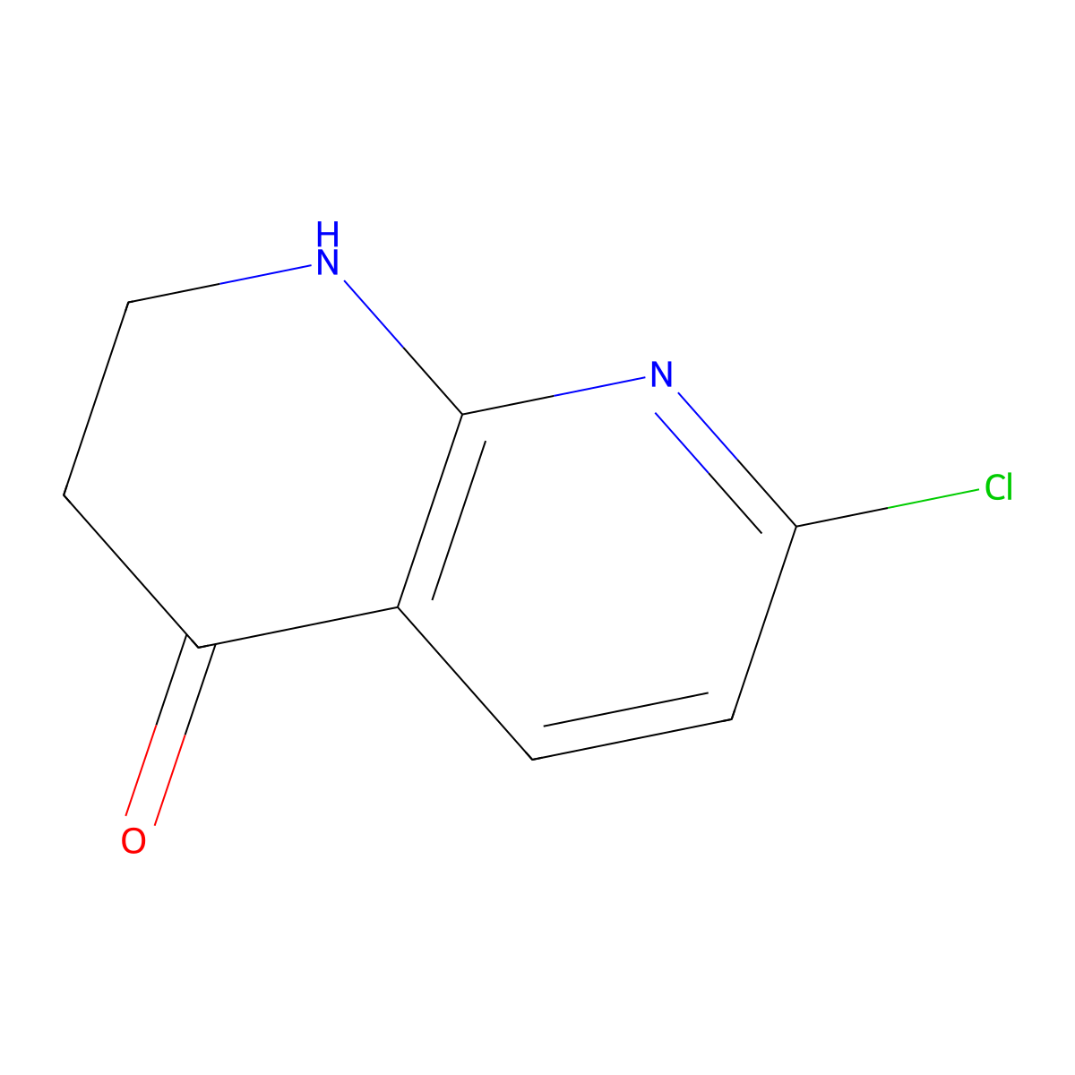 7-Chloro-2,3-dihydro-1,8-naphthyridin-4(1H)-one molecular structure, CAS 76629-10-2