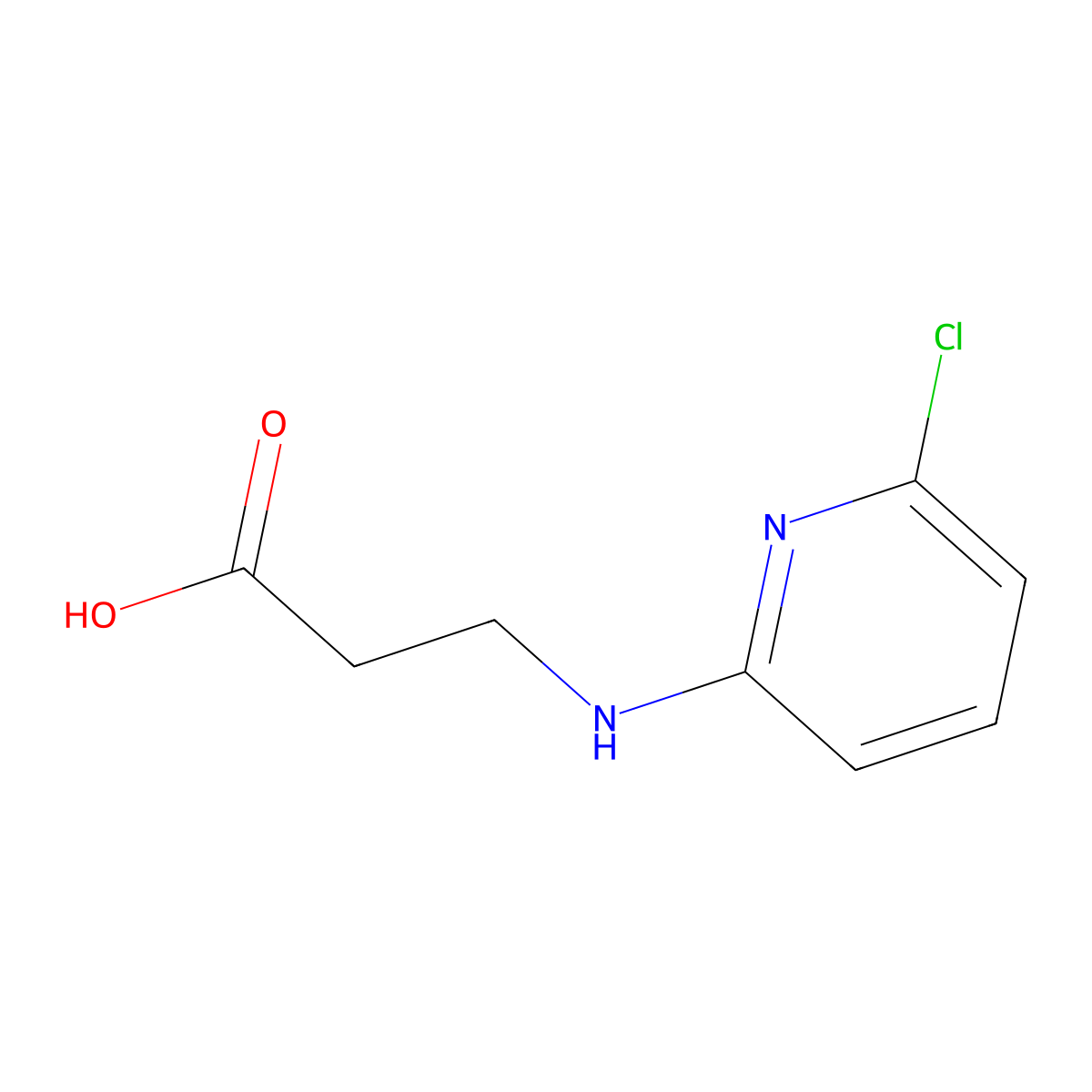 3-((6-Chloropyridin-2-yl)amino)propanoic acid molecular structure, CAS 76629-11-3