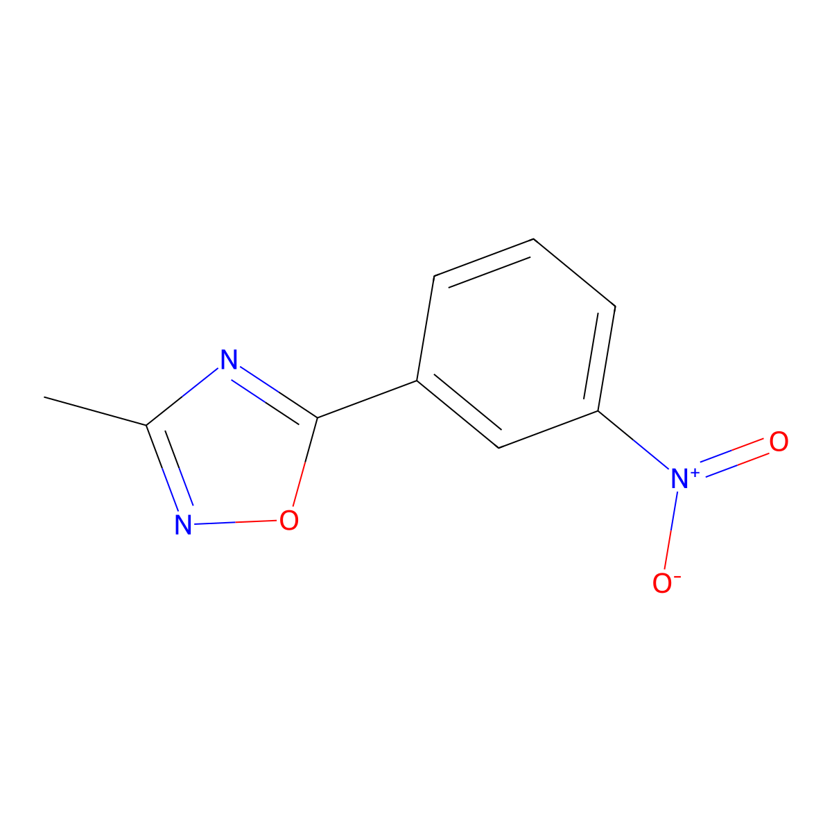 3-Methyl-5-(3-nitrophenyl)-1,2,4-oxadiazole molecular structure, CAS 76629-45-3