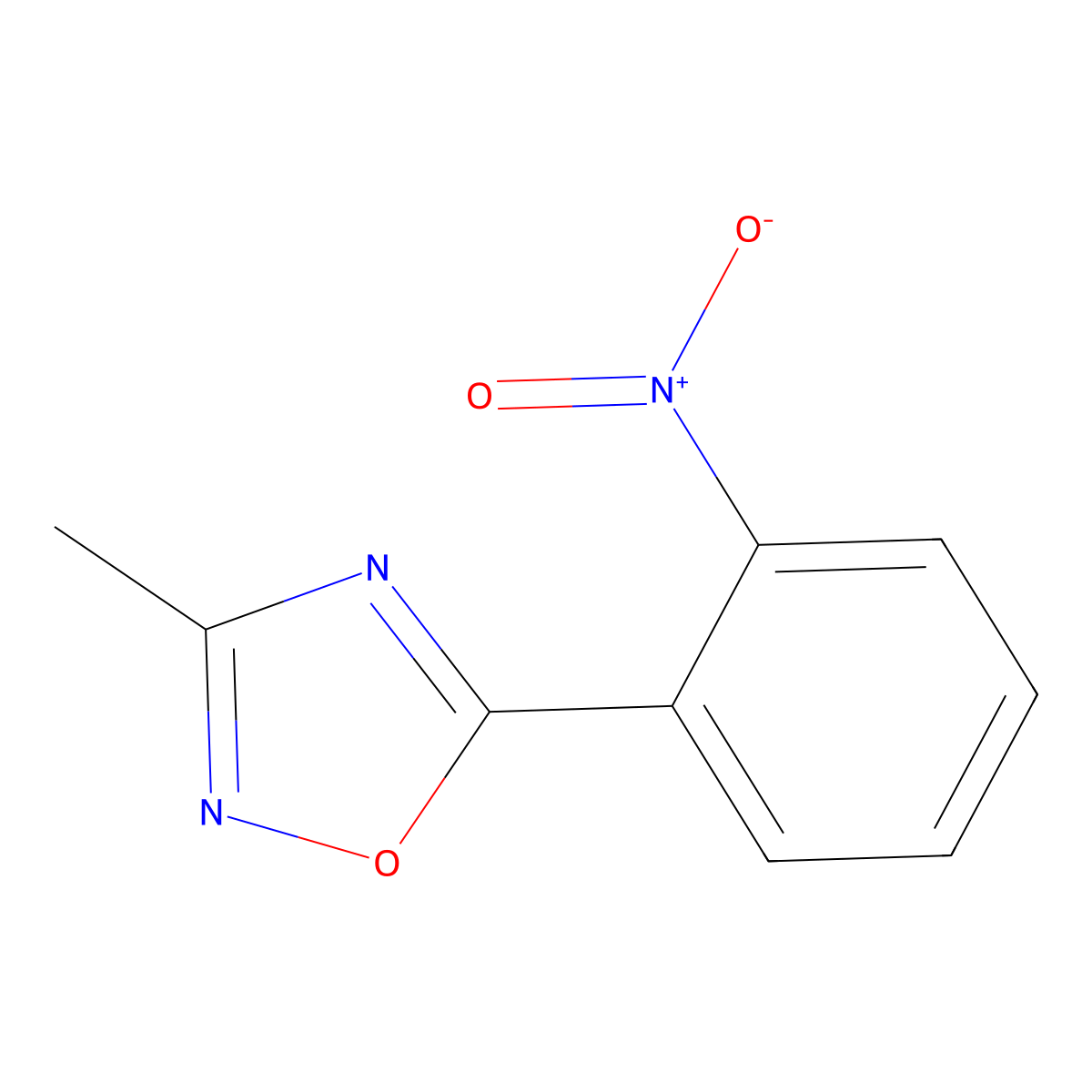 3-Methyl-5-(2-nitrophenyl)-1,2,4-oxadiazole molecular structure, CAS 76629-46-4